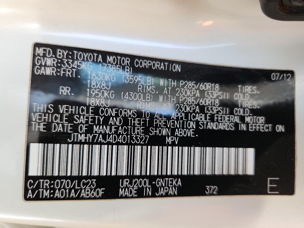 2013 Toyota Land Cruiser White vin: JTMHY7AJ4D4013327