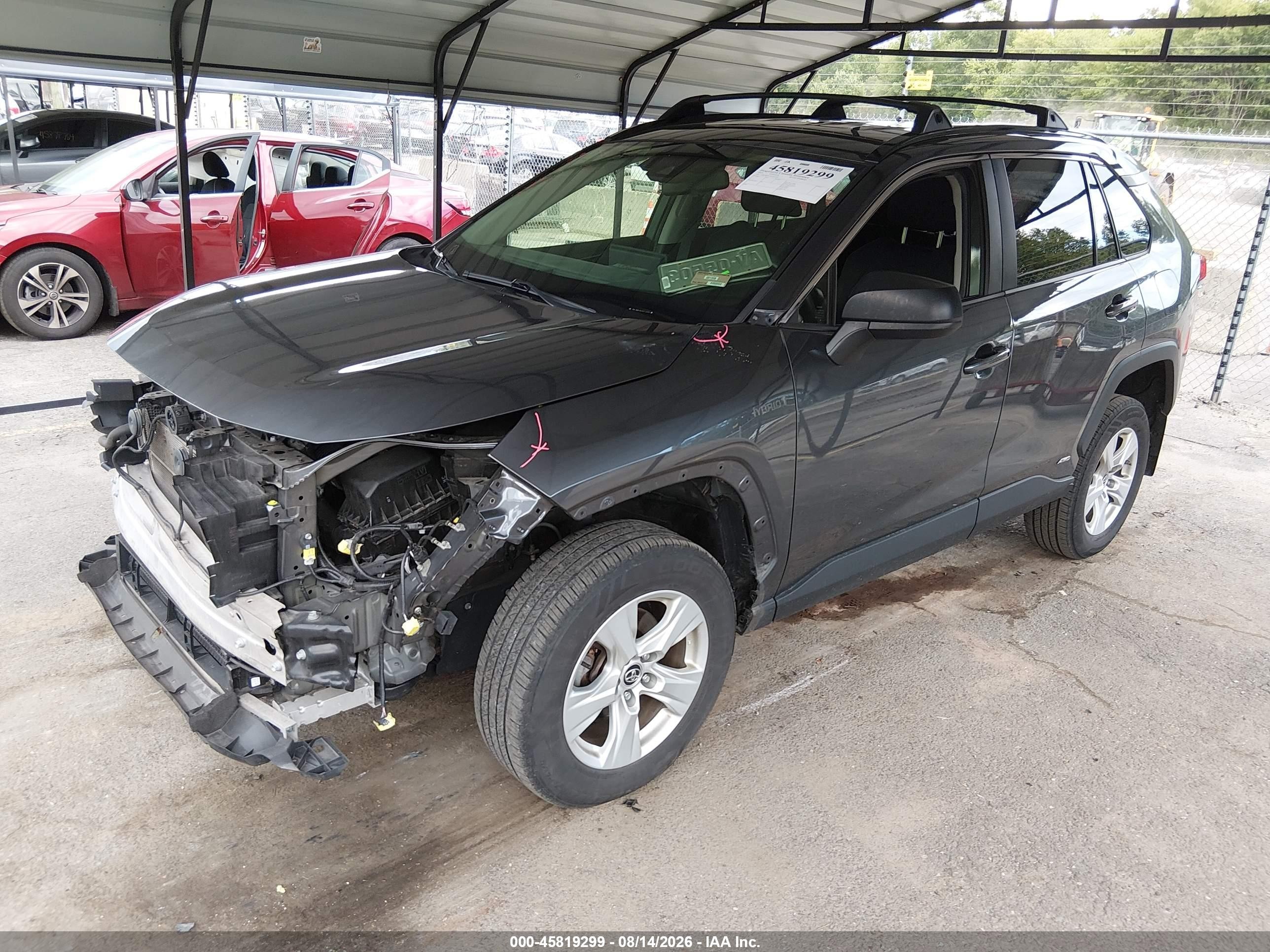 2019 Toyota Rav4 Hybrid Le Gray vin: JTMLWRFV5KD014474
