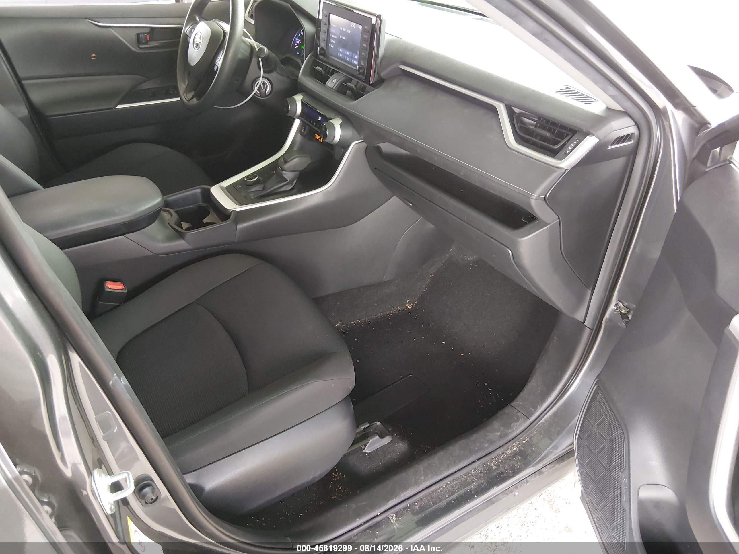2019 Toyota Rav4 Hybrid Le Gray vin: JTMLWRFV5KD014474