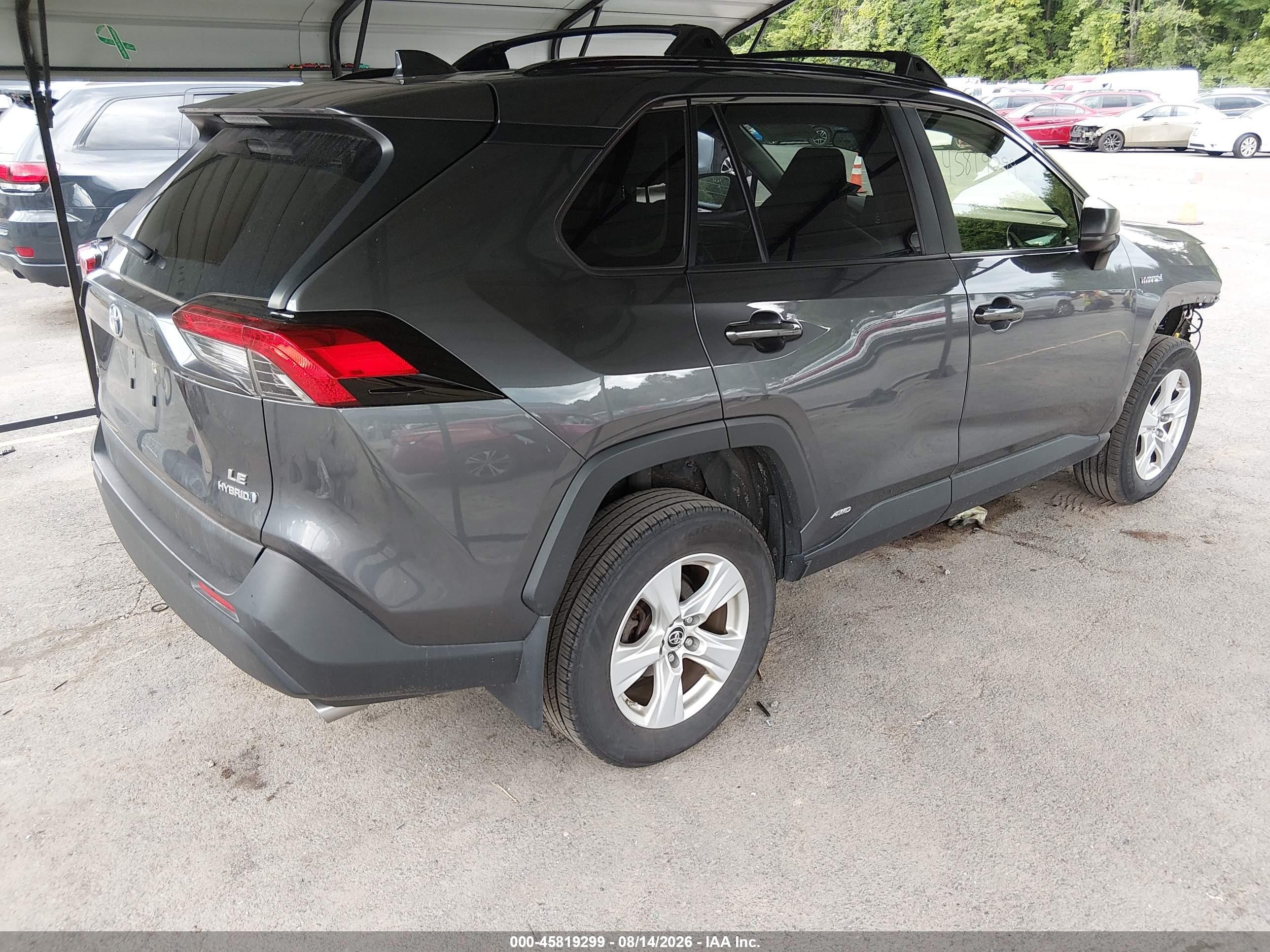 2019 Toyota Rav4 Hybrid Le Gray vin: JTMLWRFV5KD014474