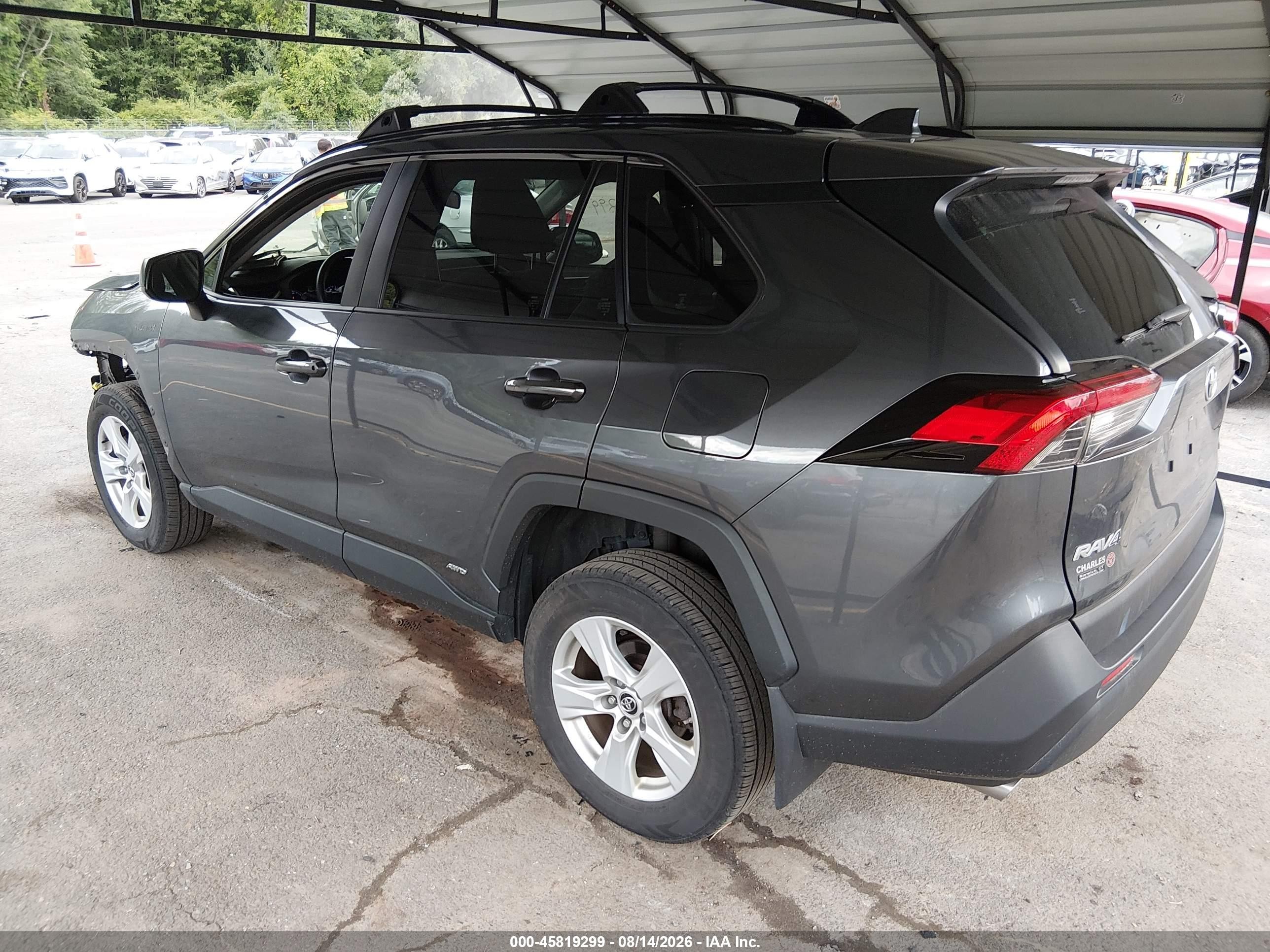 2019 Toyota Rav4 Hybrid Le Gray vin: JTMLWRFV5KD014474