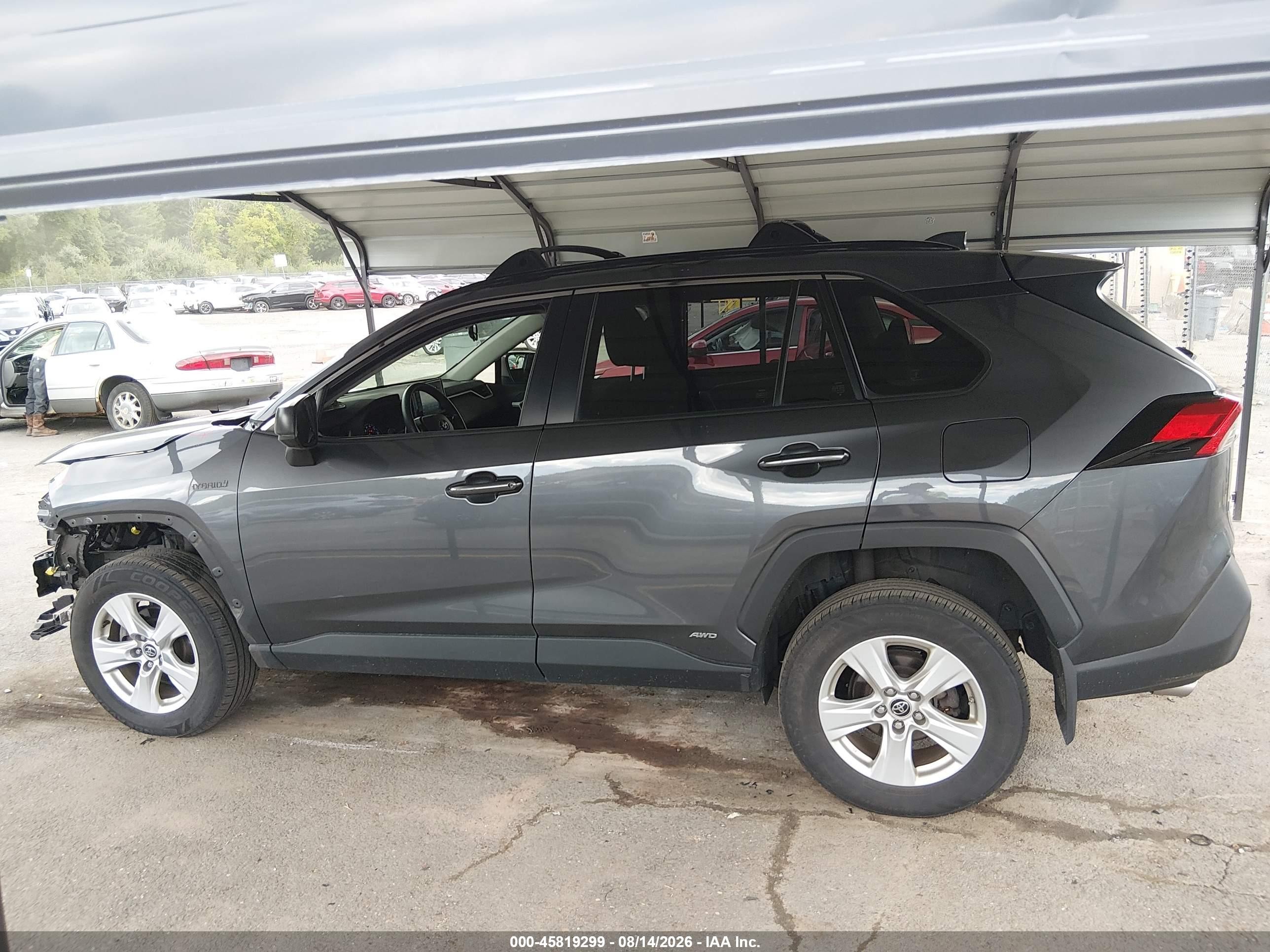 2019 Toyota Rav4 Hybrid Le Gray vin: JTMLWRFV5KD014474