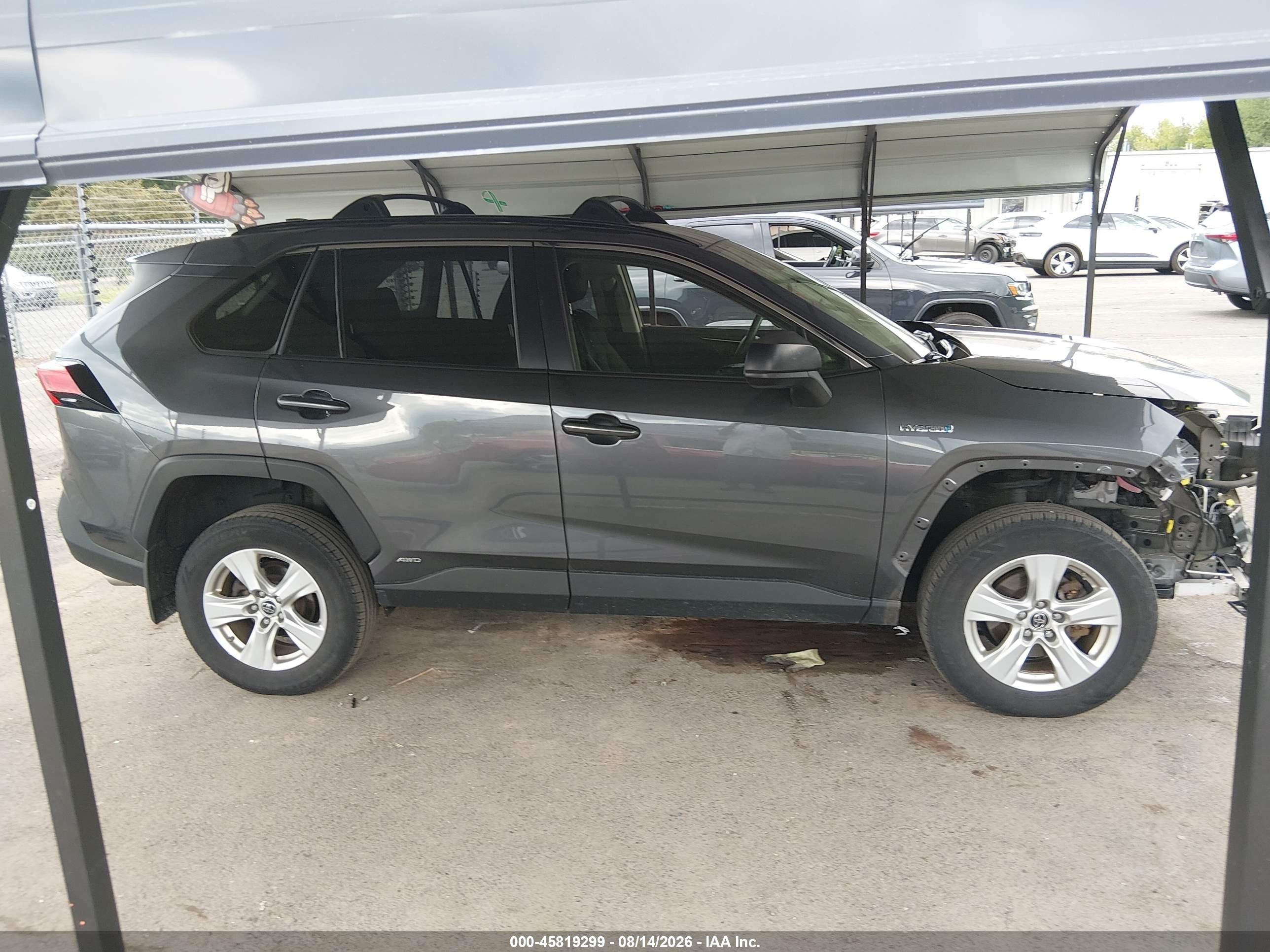 2019 Toyota Rav4 Hybrid Le Gray vin: JTMLWRFV5KD014474