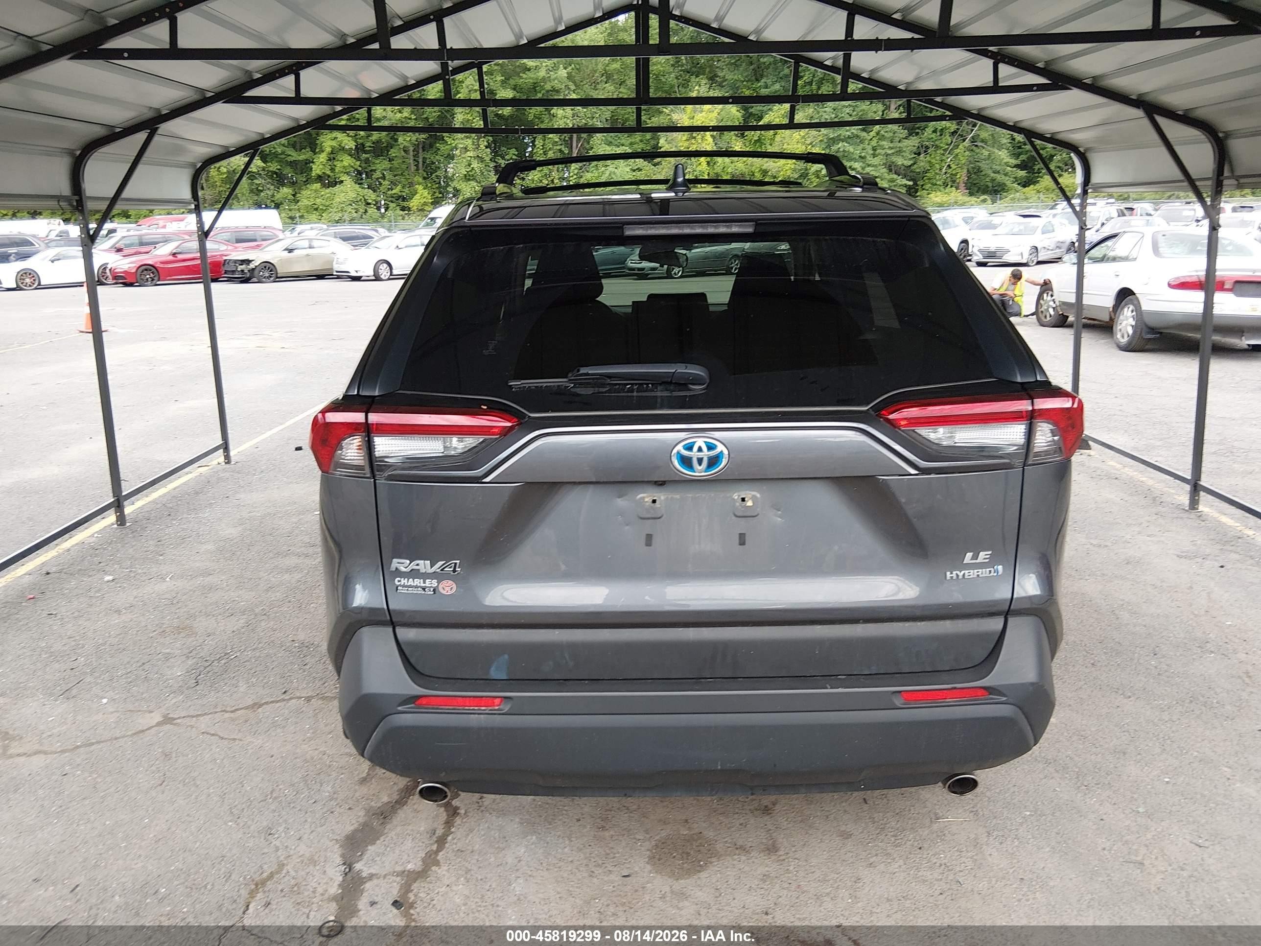2019 Toyota Rav4 Hybrid Le Gray vin: JTMLWRFV5KD014474