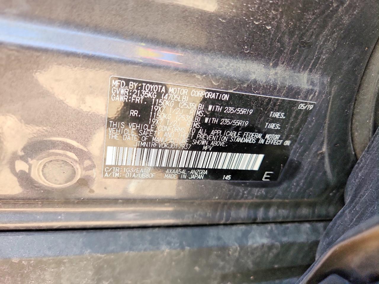 2019 Toyota Rav4 Limited Gray vin: JTMN1RFV0KJ017937