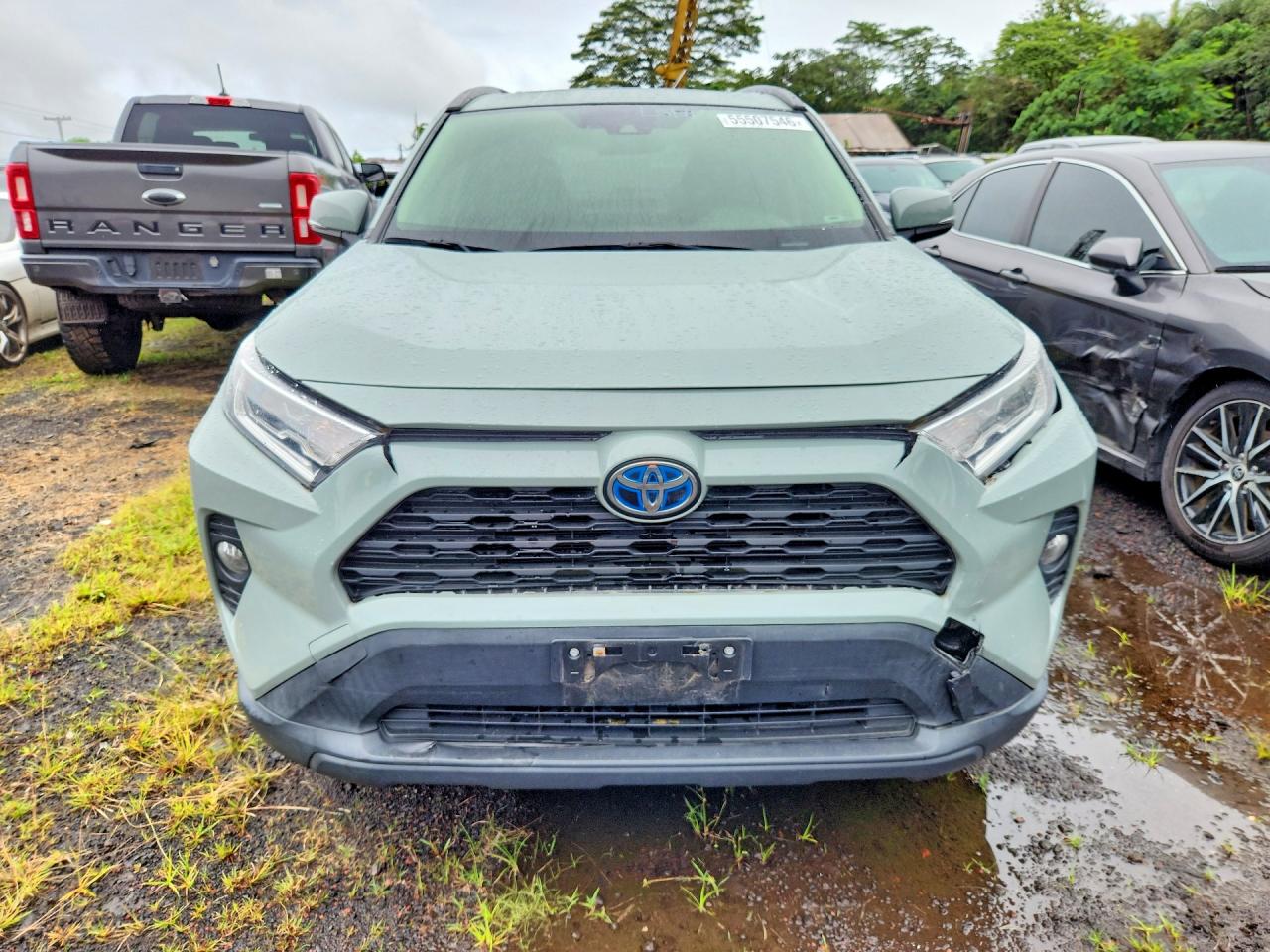 2020 Toyota Rav4 Hybrid Xle Зеленый vin: JTMR6RFV4LJ002345
