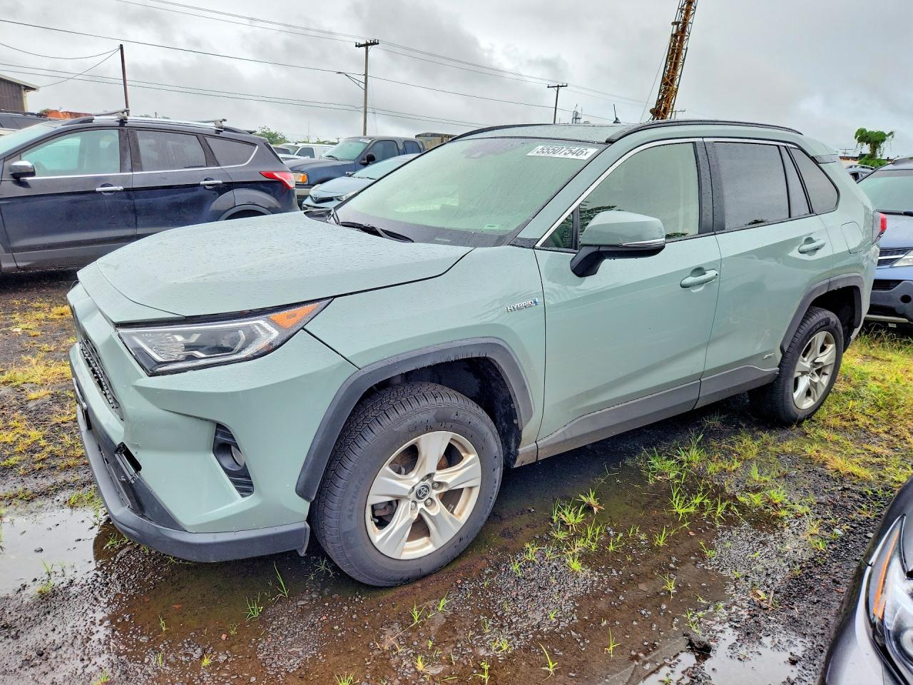 2020 Toyota Rav4 Hybrid Xle Зеленый vin: JTMR6RFV4LJ002345