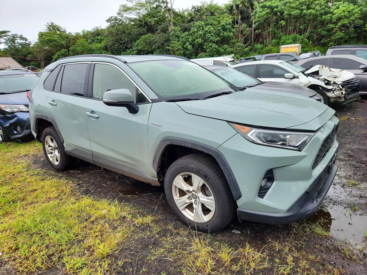 2020 Toyota Rav4 Hybrid Xle Зеленый vin: JTMR6RFV4LJ002345
