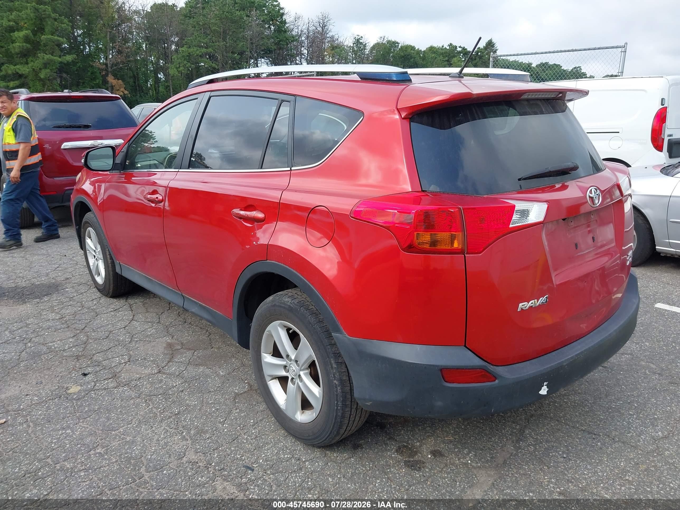 2013 Toyota Rav4 Xle Red vin: JTMRFREV0D5002600
