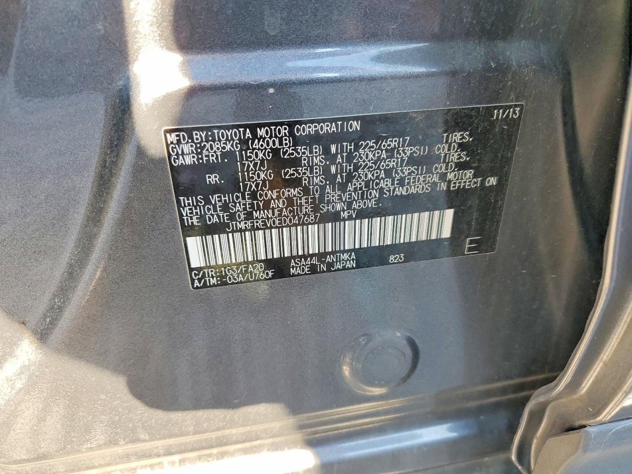 2014 Toyota Rav4 Xle Gray vin: JTMRFREV0ED047687