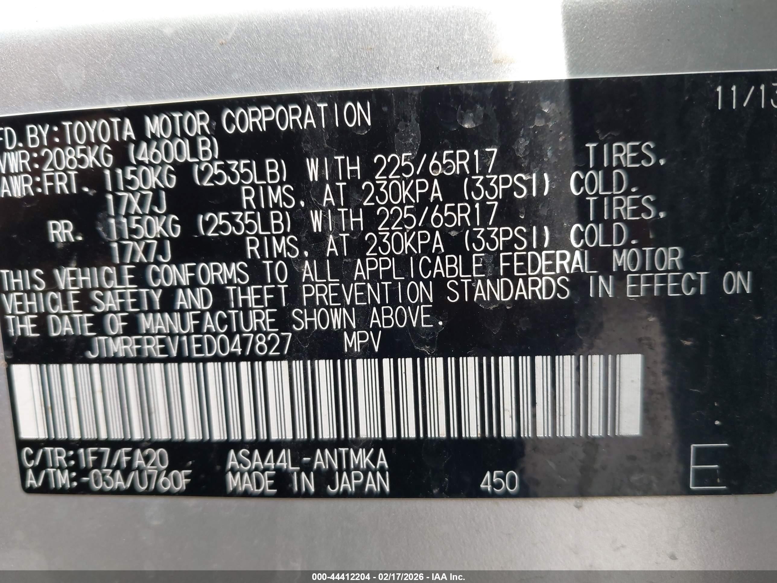 2014 Toyota Rav4 Xle Silver vin: JTMRFREV1ED047827