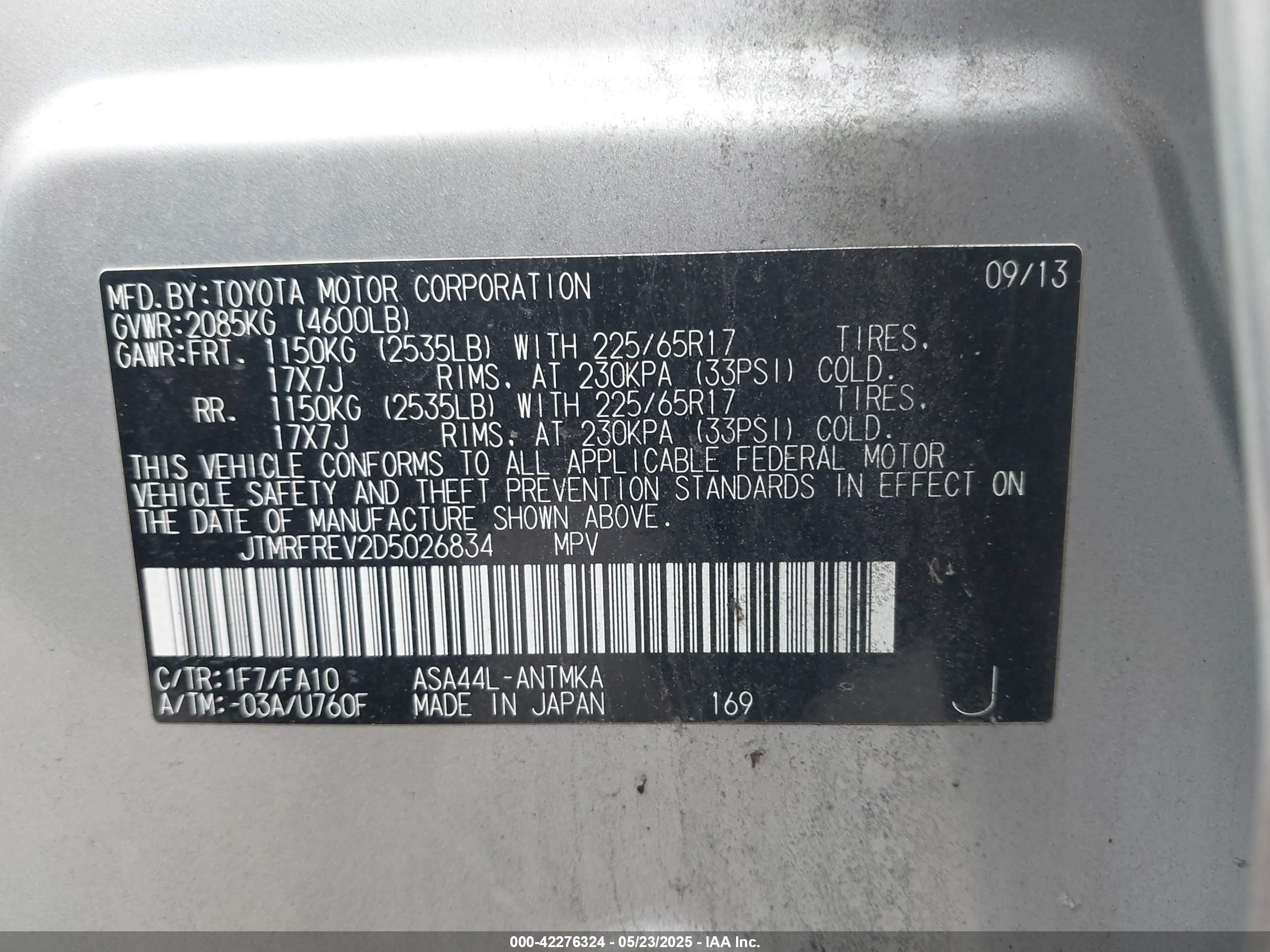2013 Toyota Rav4 Xle Silver vin: JTMRFREV2D5026834