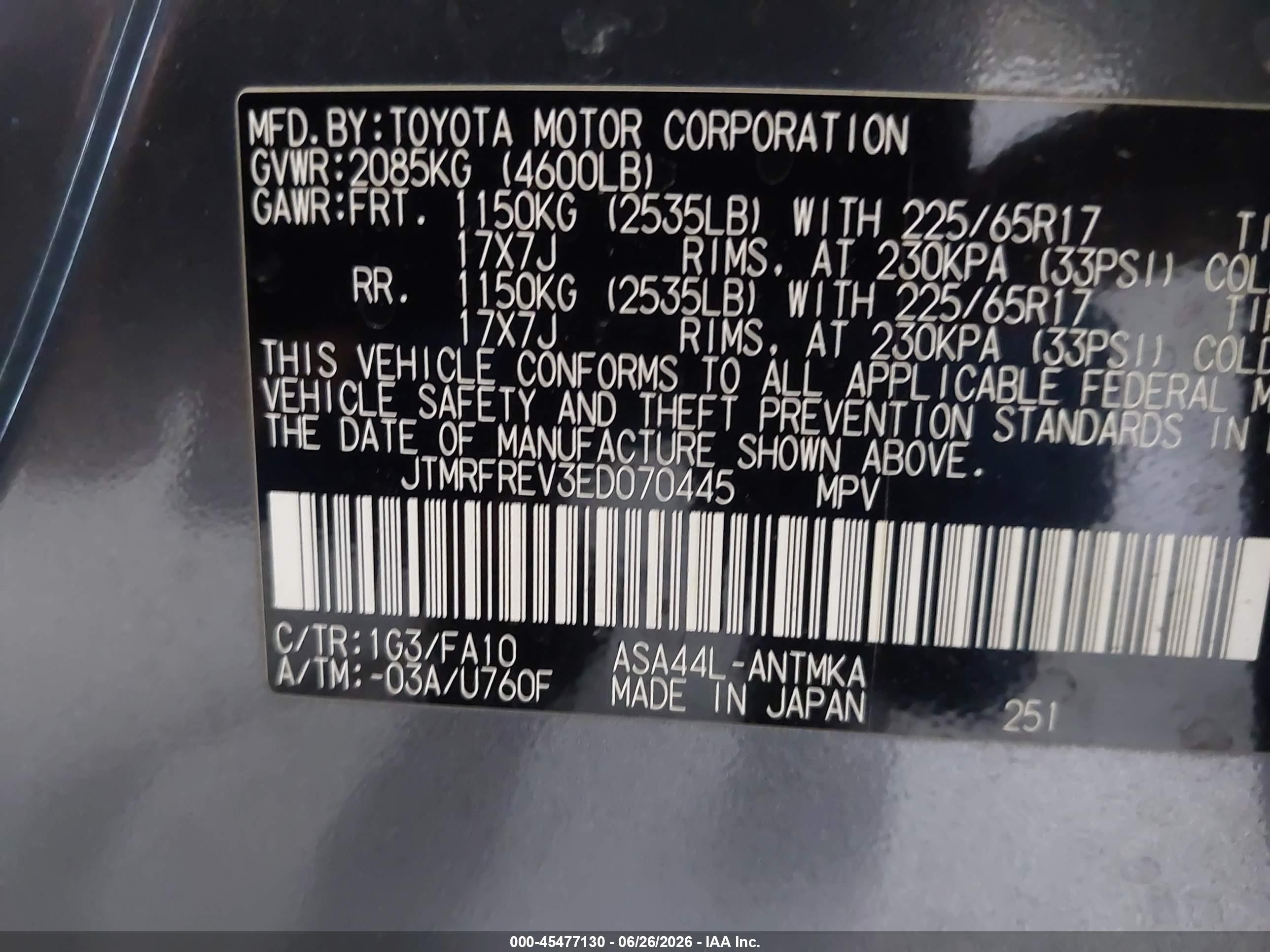 2014 Toyota Rav4 Xle Silver vin: JTMRFREV3ED070445