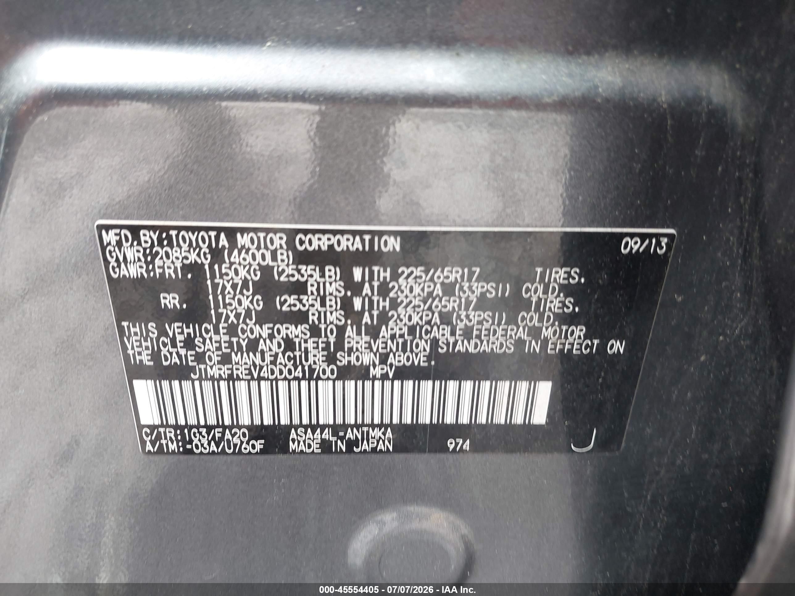 2013 Toyota Rav4 Xle Teal vin: JTMRFREV4DD041700