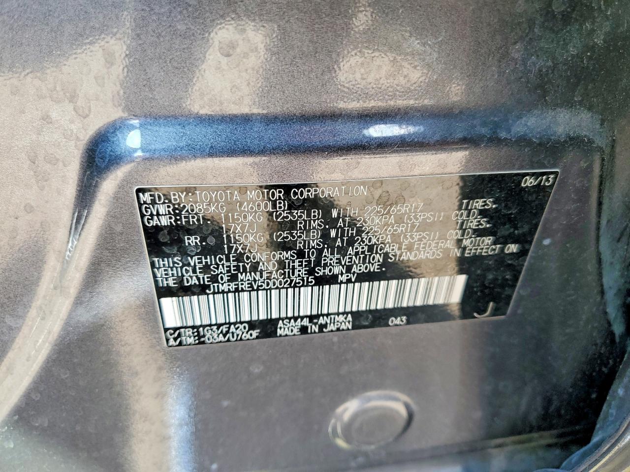 2013 Toyota Rav4 Xle Gray vin: JTMRFREV5DD027515