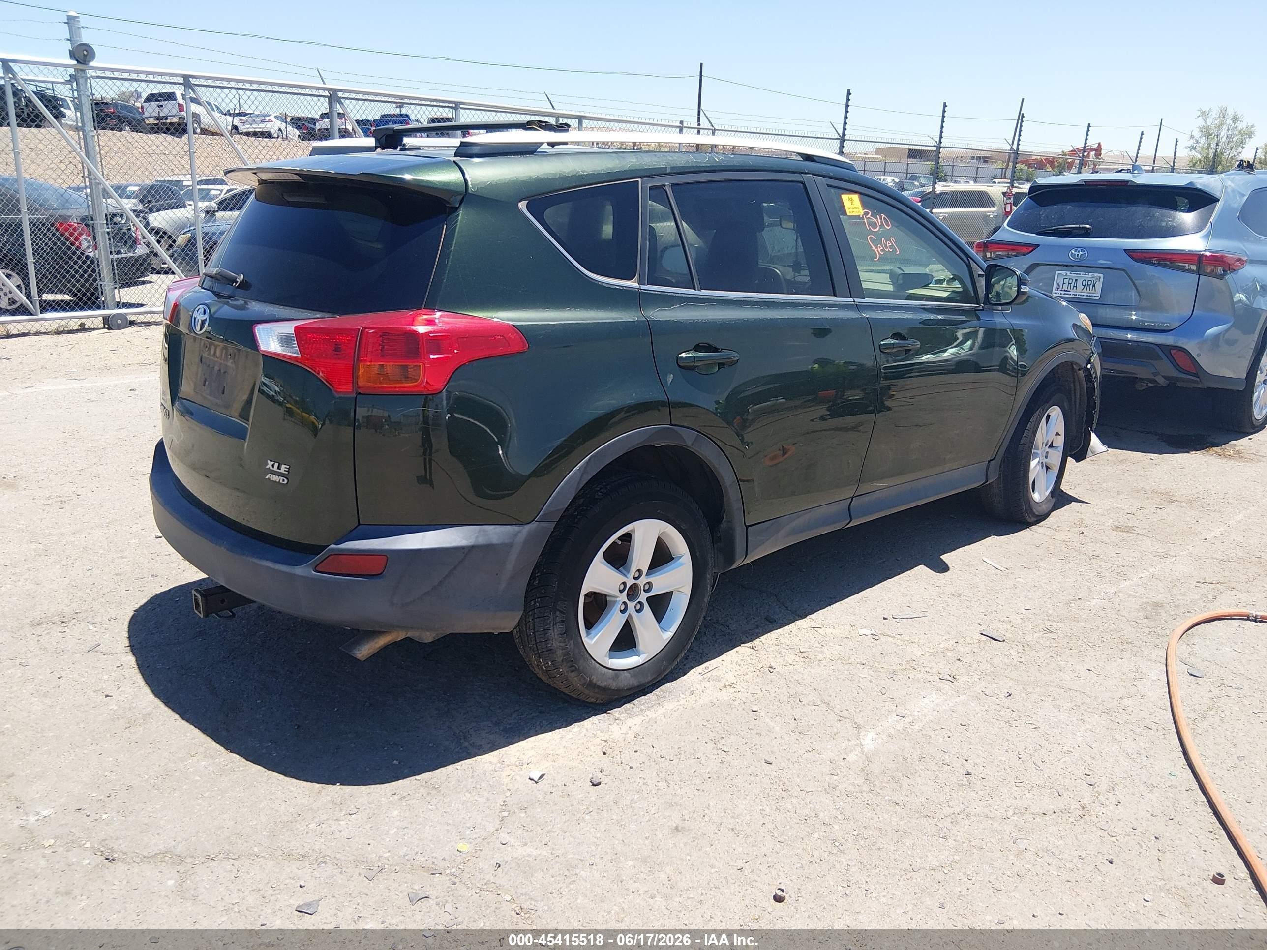 2013 Toyota Rav4 Xle Green vin: JTMRFREV6D5021314
