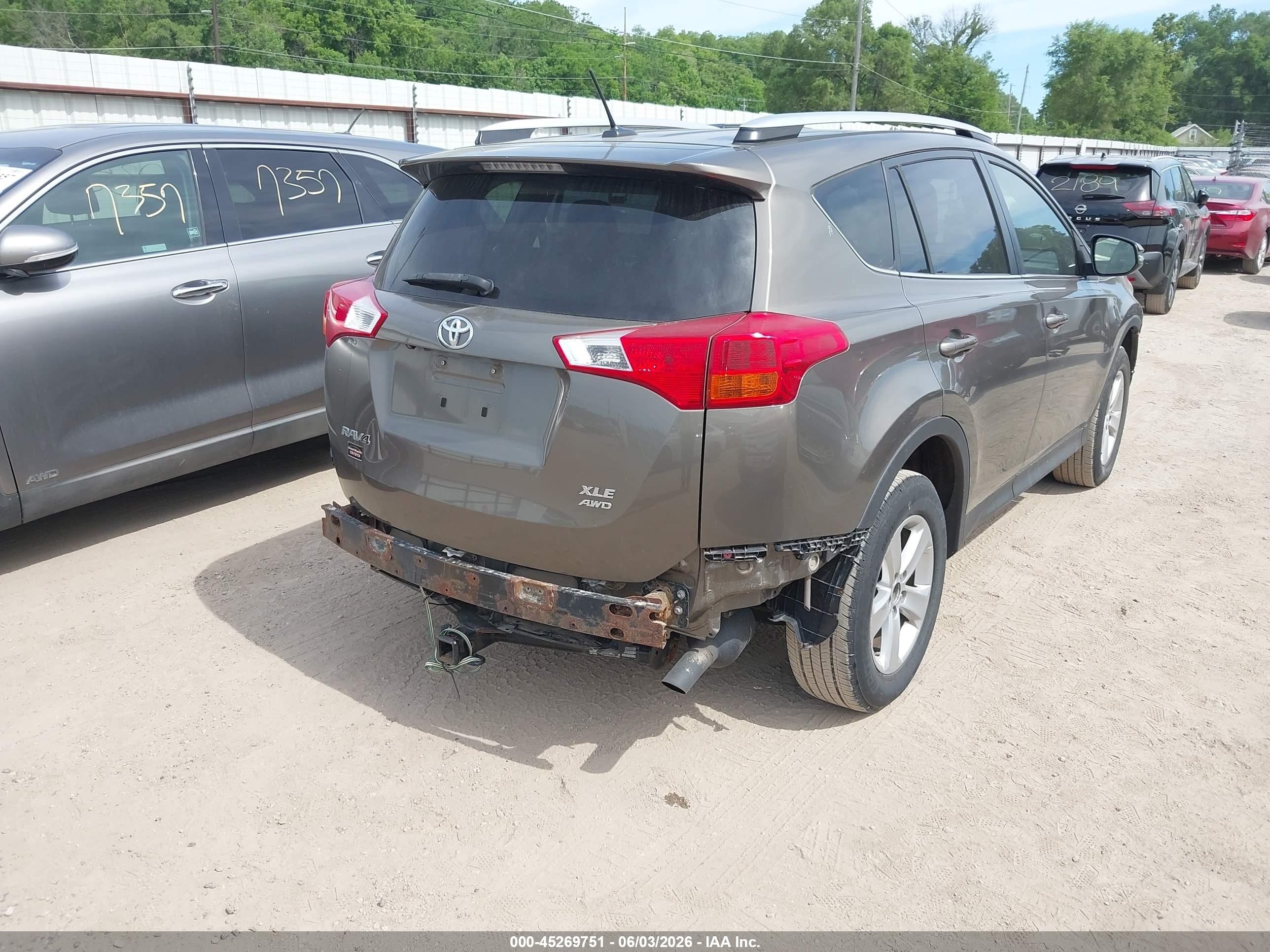 2014 Toyota Rav4 Xle Gray vin: JTMRFREV6ED049704