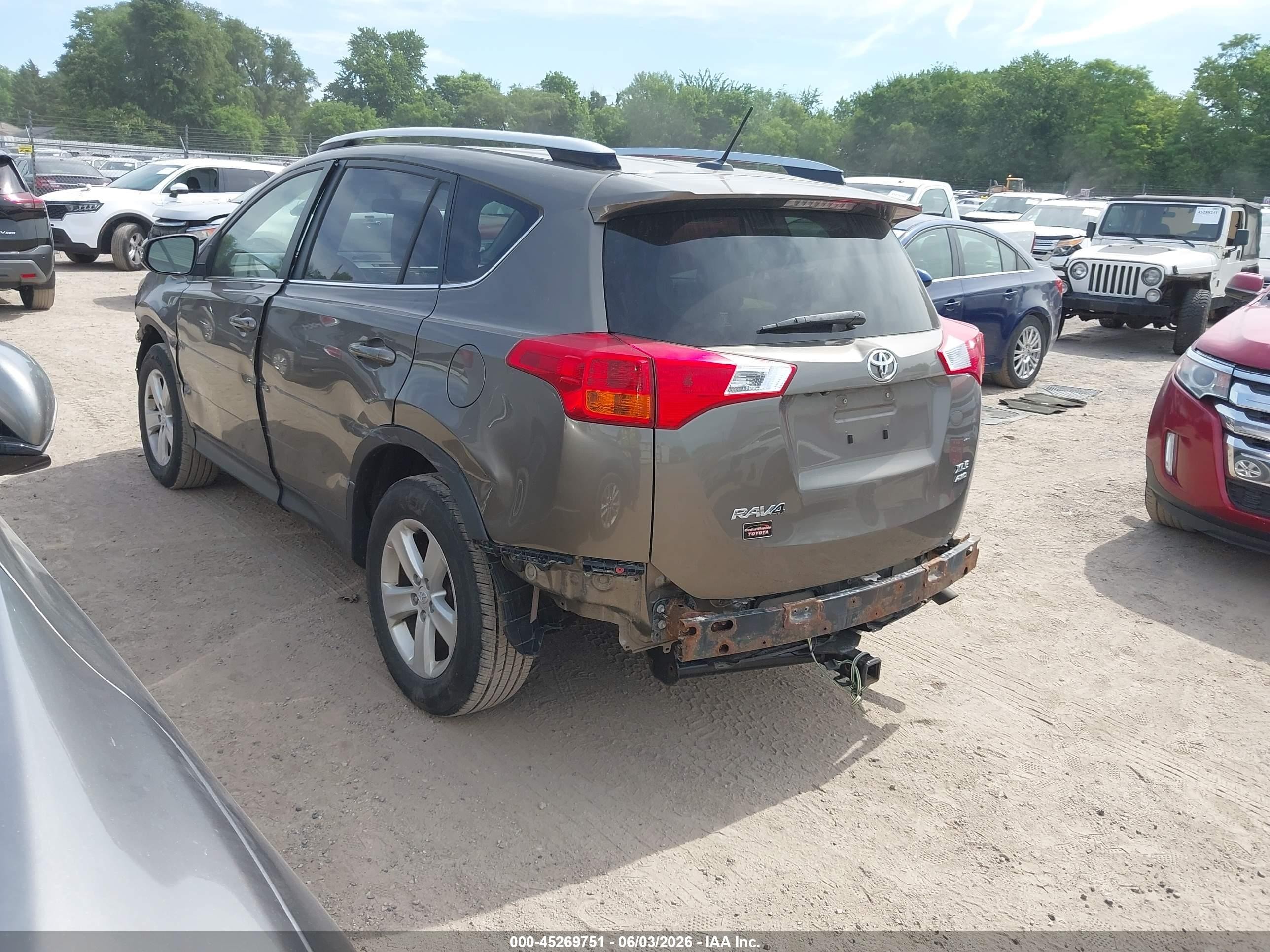 2014 Toyota Rav4 Xle Gray vin: JTMRFREV6ED049704