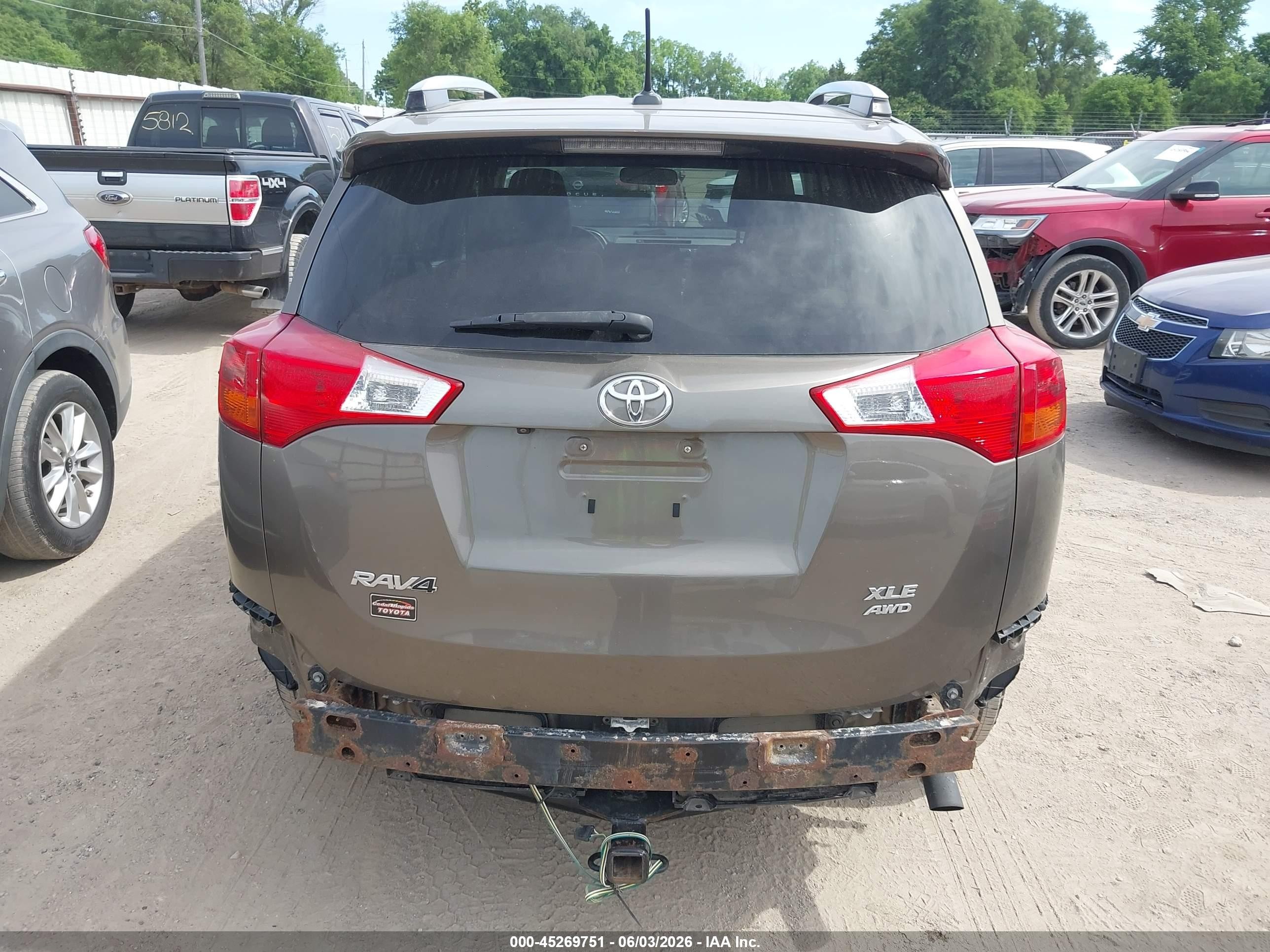 2014 Toyota Rav4 Xle Gray vin: JTMRFREV6ED049704