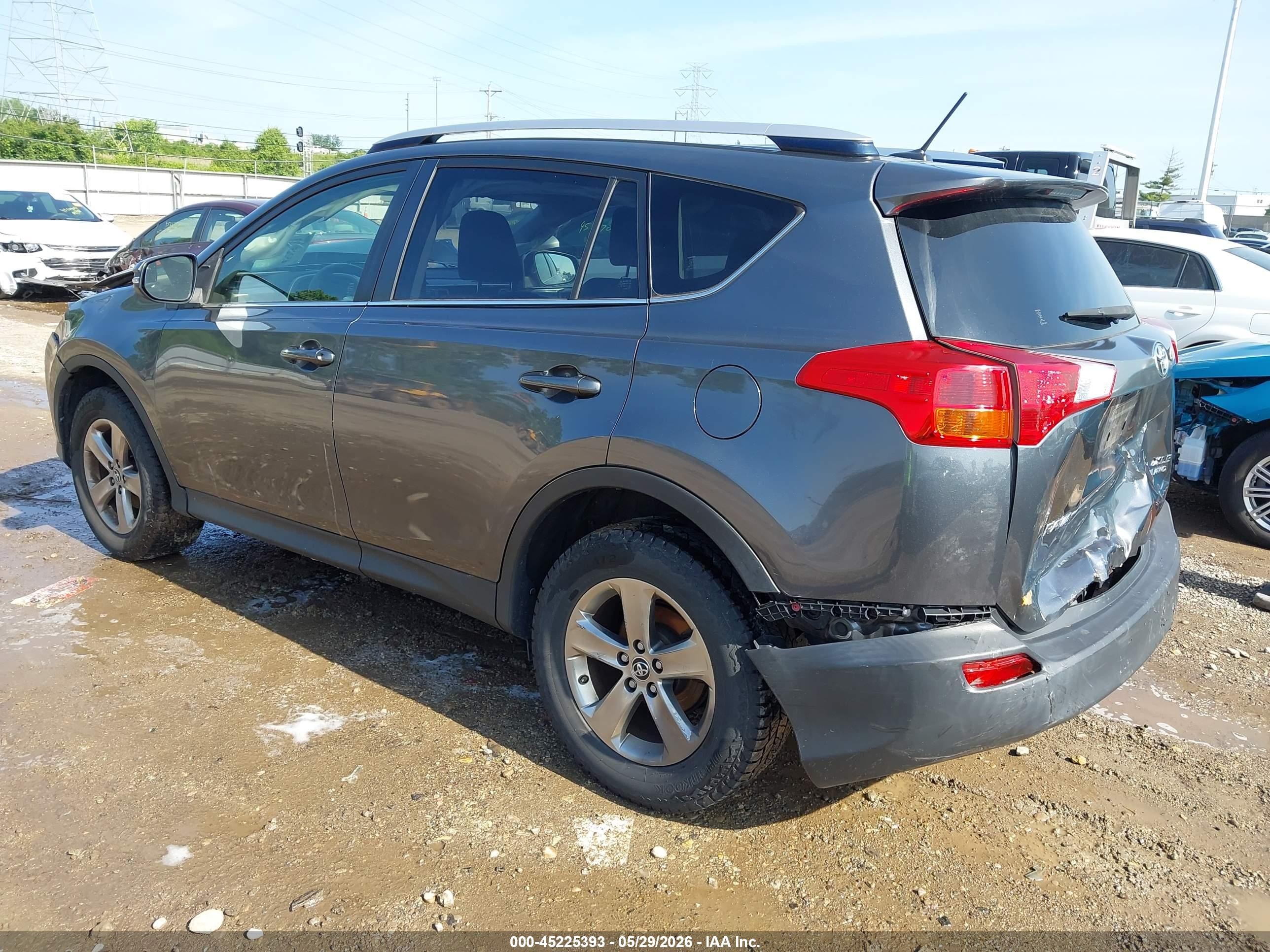 2015 Toyota Rav4 Xle Серый vin: JTMRFREV6FD153451