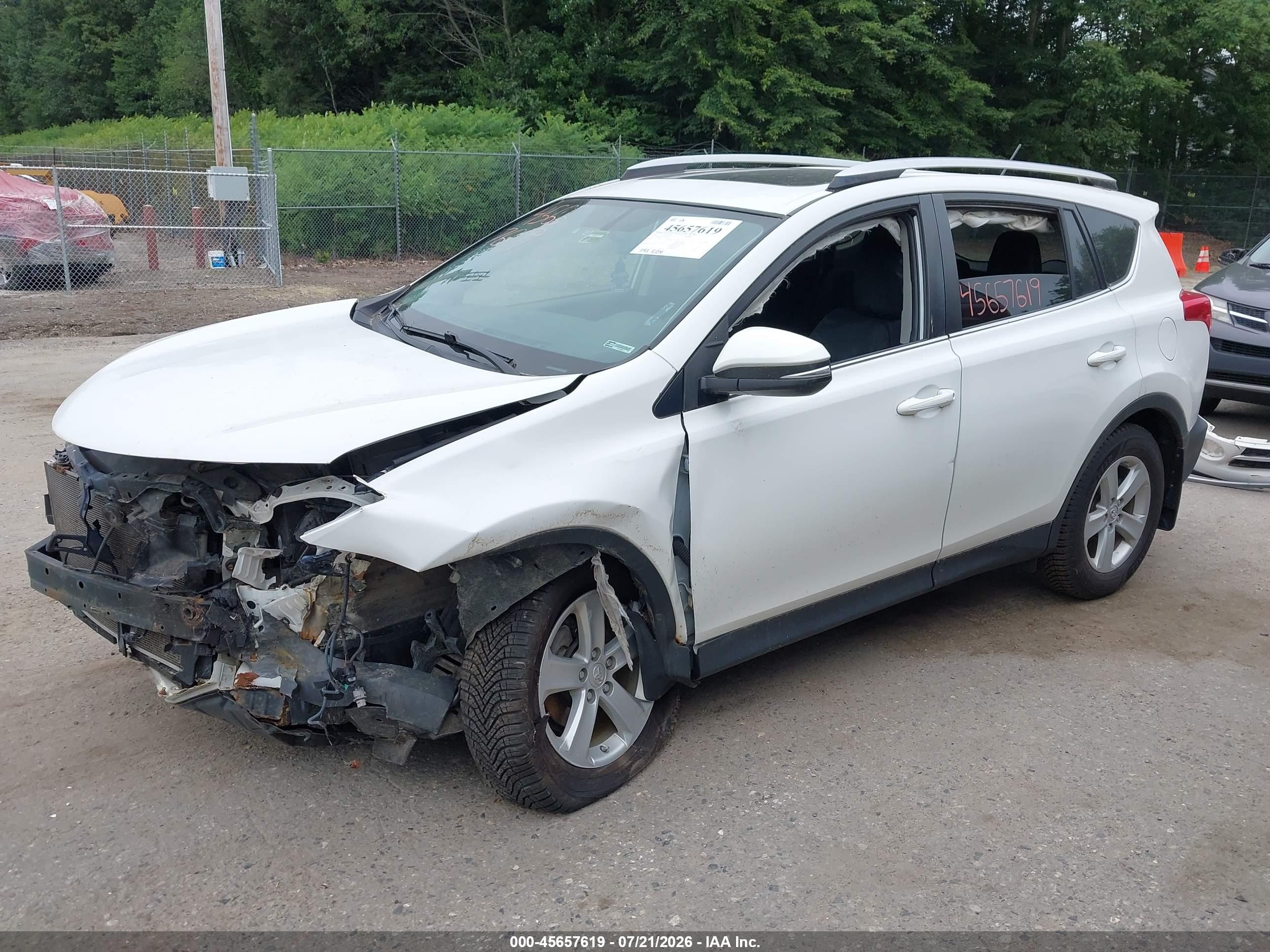 2013 Toyota Rav4 Xle White vin: JTMRFREV7DD044347