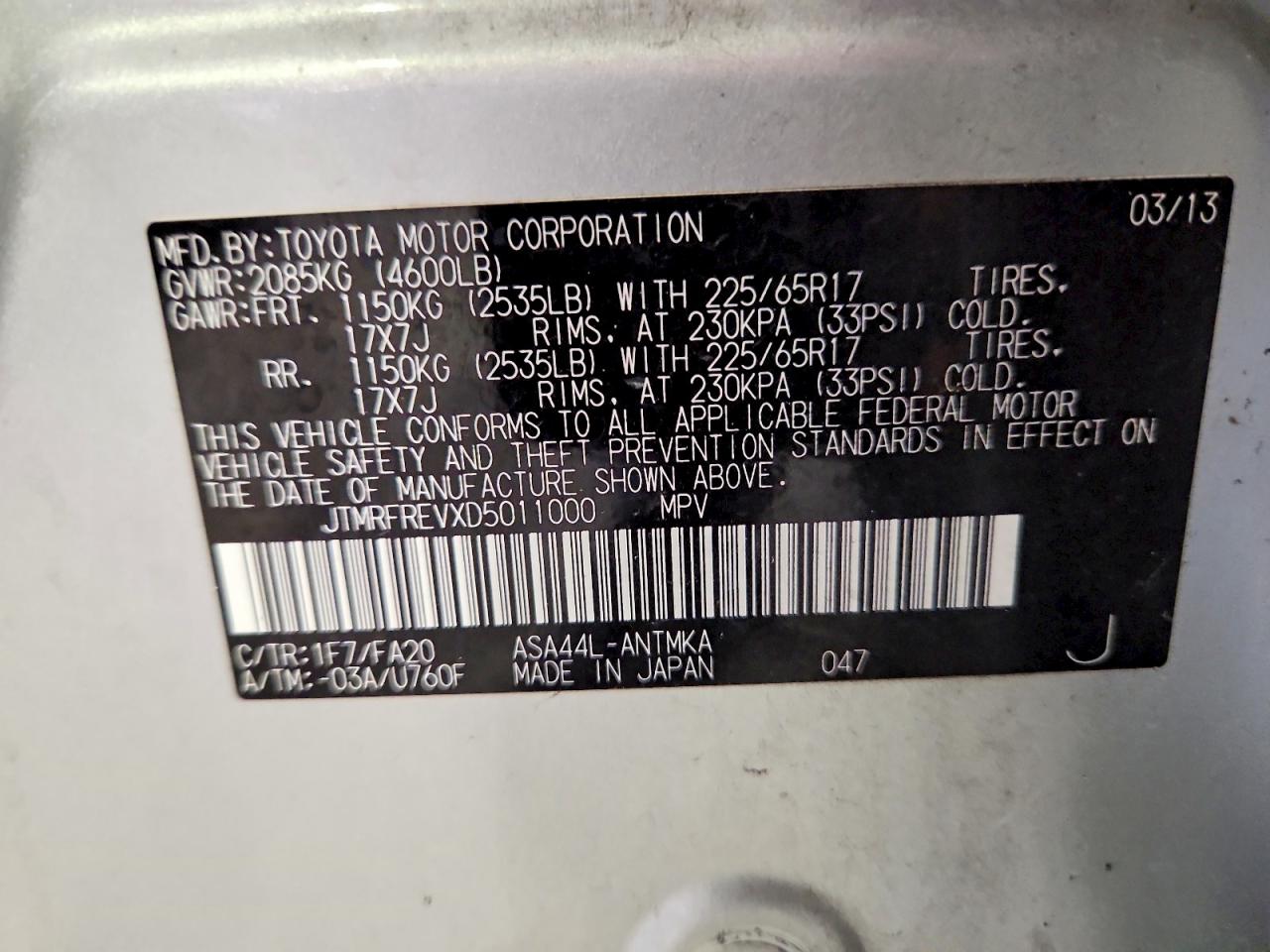 2013 Toyota Rav4 Xle Silver vin: JTMRFREVXD5011000