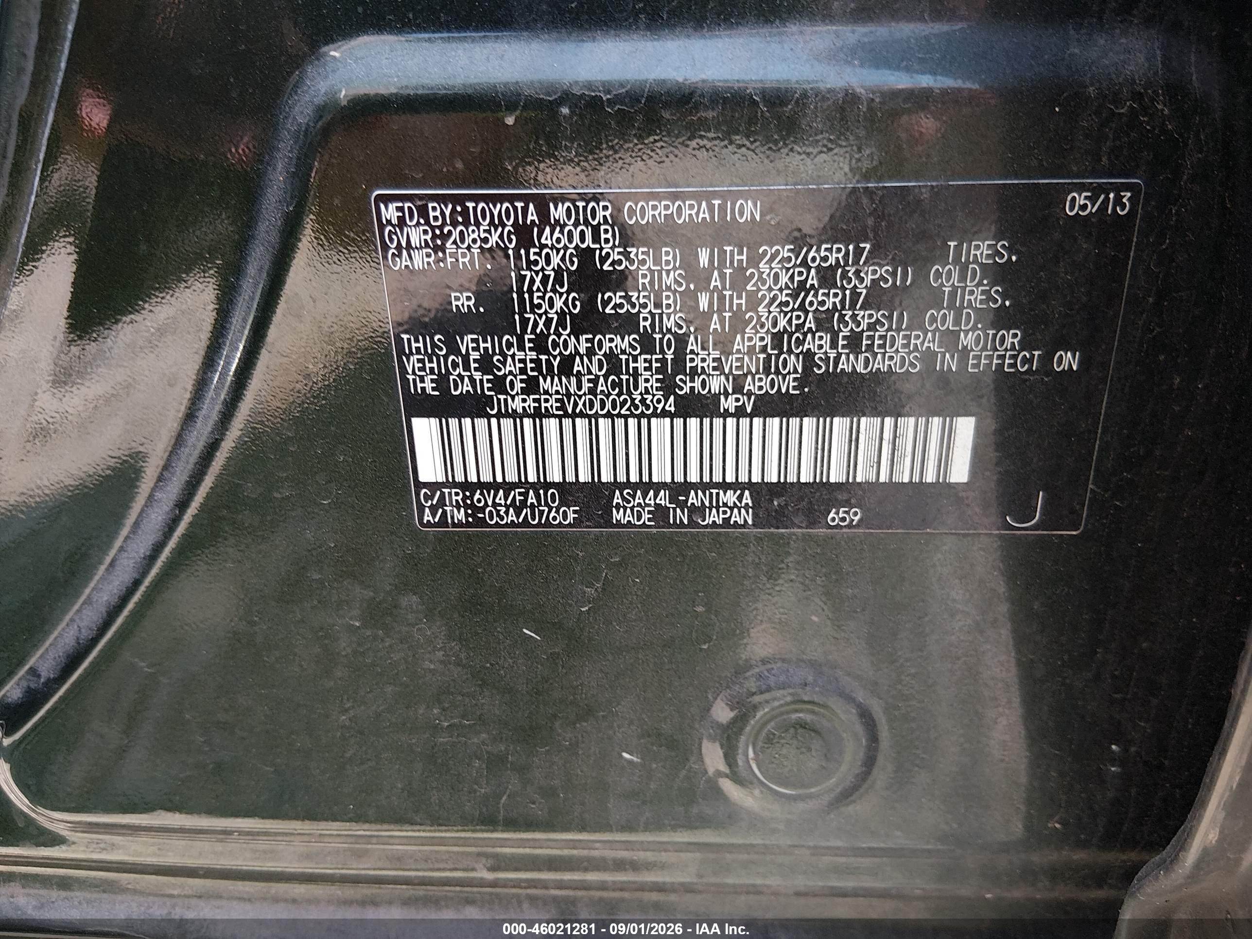 2013 Toyota Rav4 Xle Green vin: JTMRFREVXDD023394