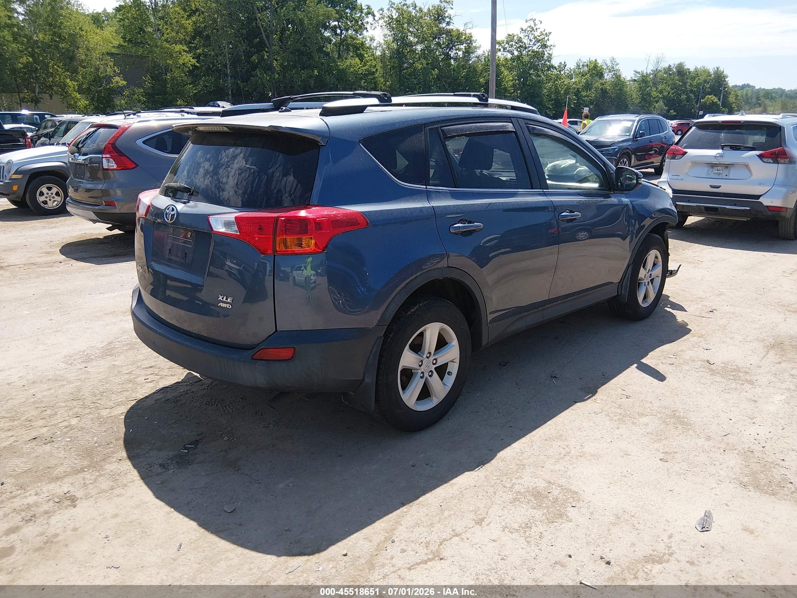 2013 Toyota Rav4 Xle Blue vin: JTMRFREVXDD038235