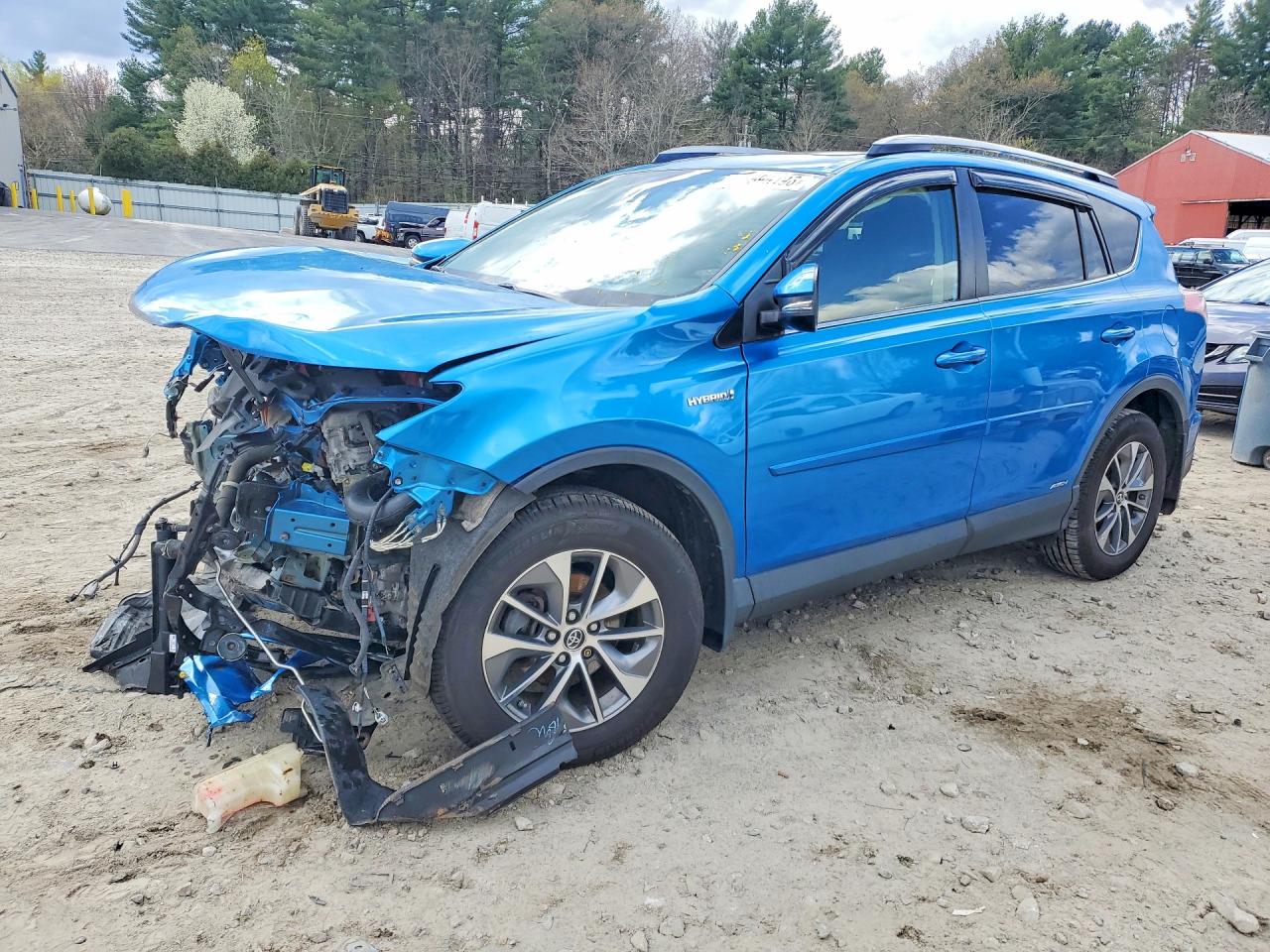 2017 Toyota Rav4 Hybrid Xle Blue vin: JTMRJREV2HD064624