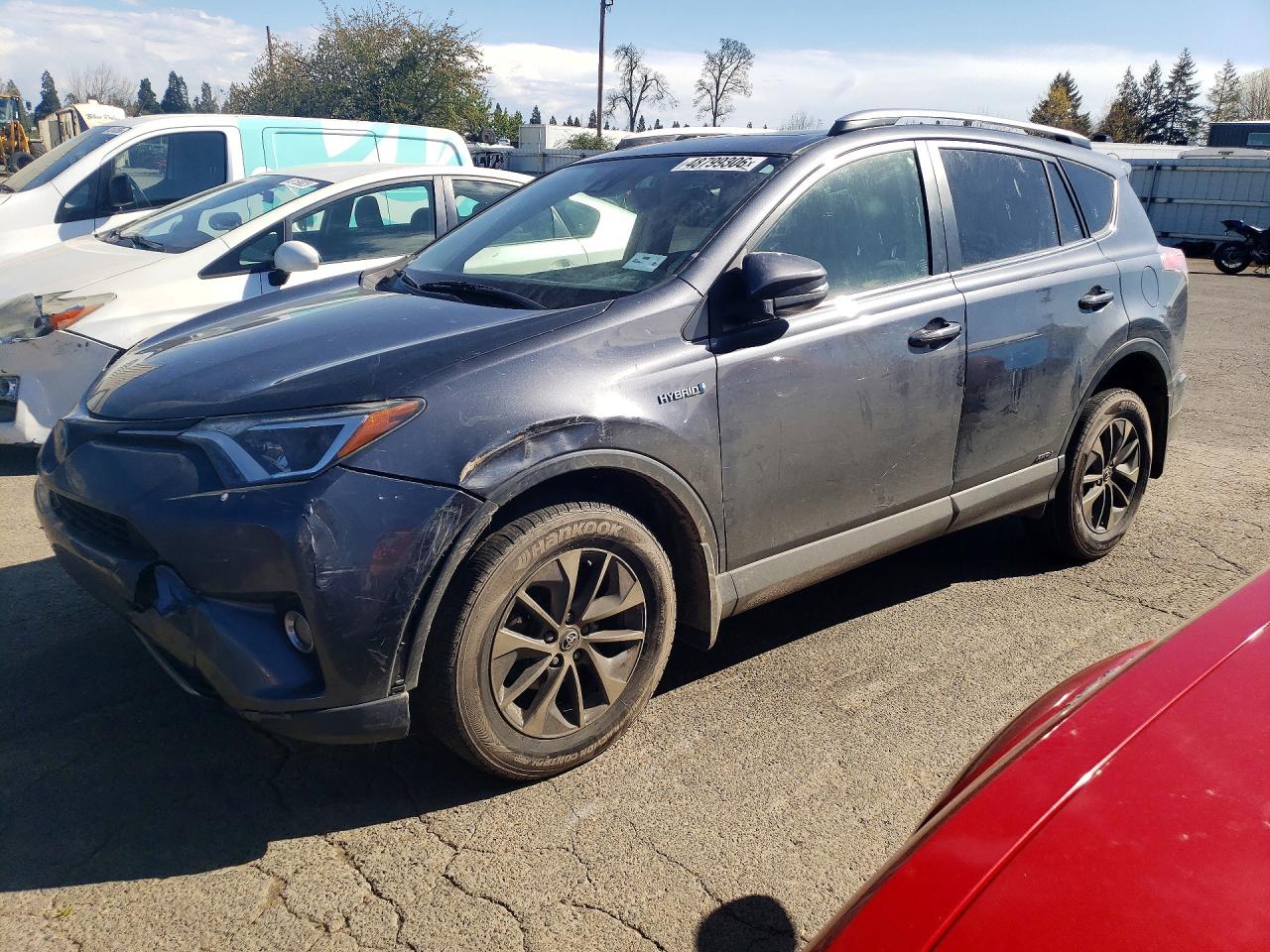 2018 Toyota Rav4 Hybrid Xle Gray vin: JTMRJREV6JD248583