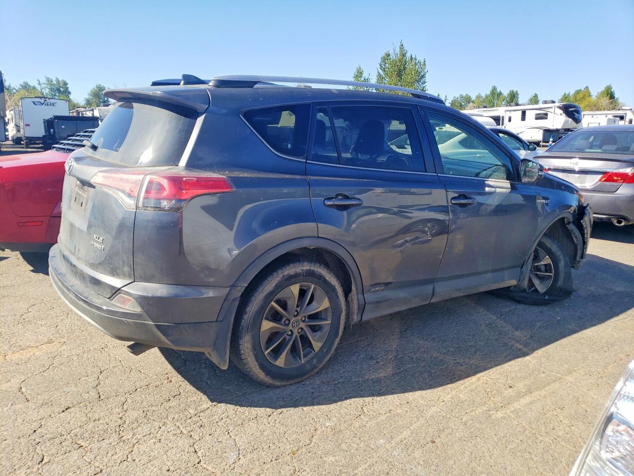 2018 Toyota Rav4 Hybrid Xle Gray vin: JTMRJREV6JD248583