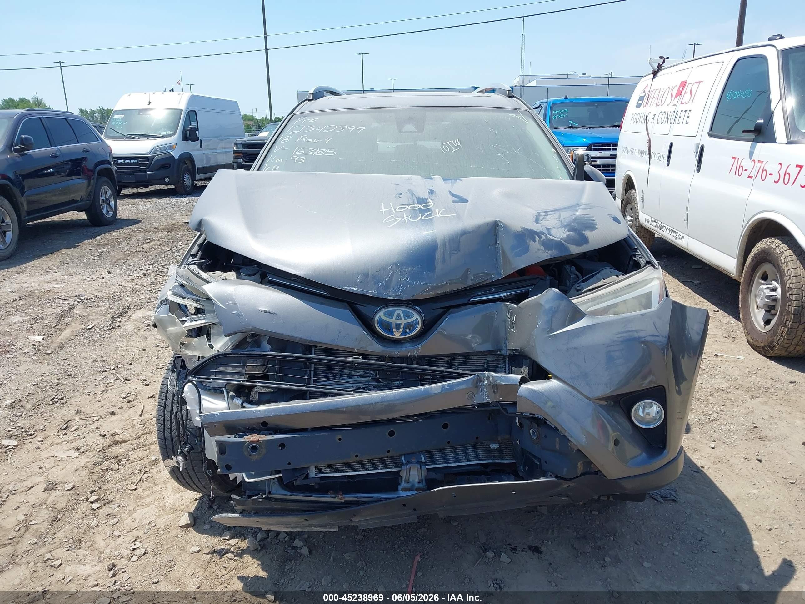 2018 Toyota Rav4 Hybrid Xle Gray vin: JTMRJREV7JD163185