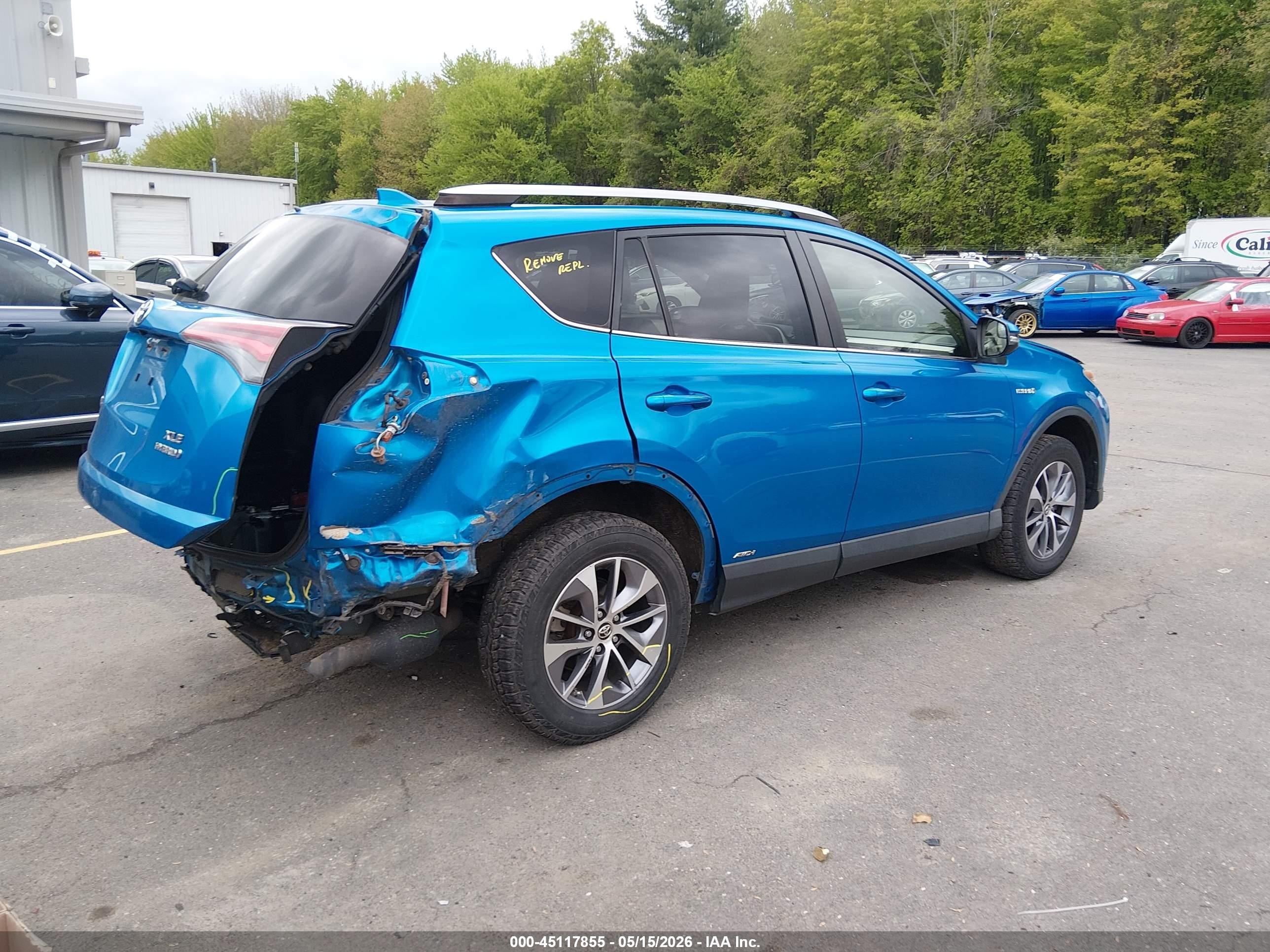 2017 Toyota Rav4 Hybrid Xle Синий vin: JTMRJREV8HD088412