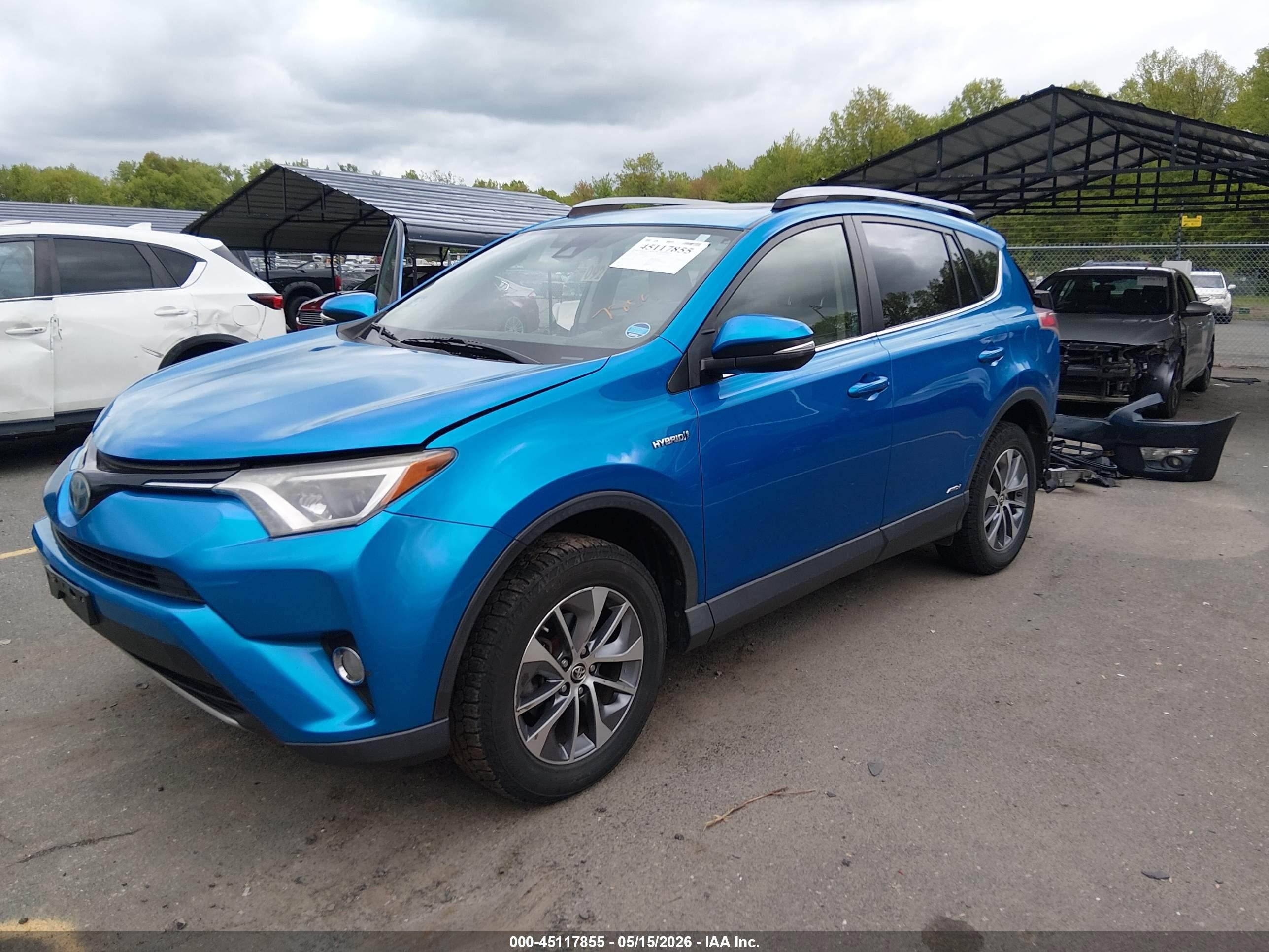 2017 Toyota Rav4 Hybrid Xle Синий vin: JTMRJREV8HD088412