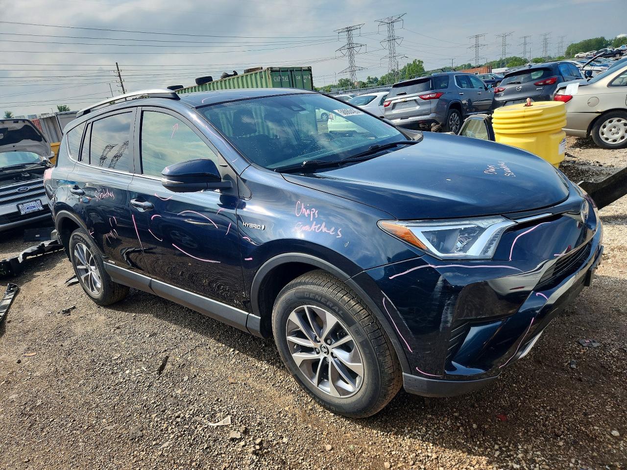 2018 Toyota Rav4 Hybrid Le Blue vin: JTMRJREVXJD254340