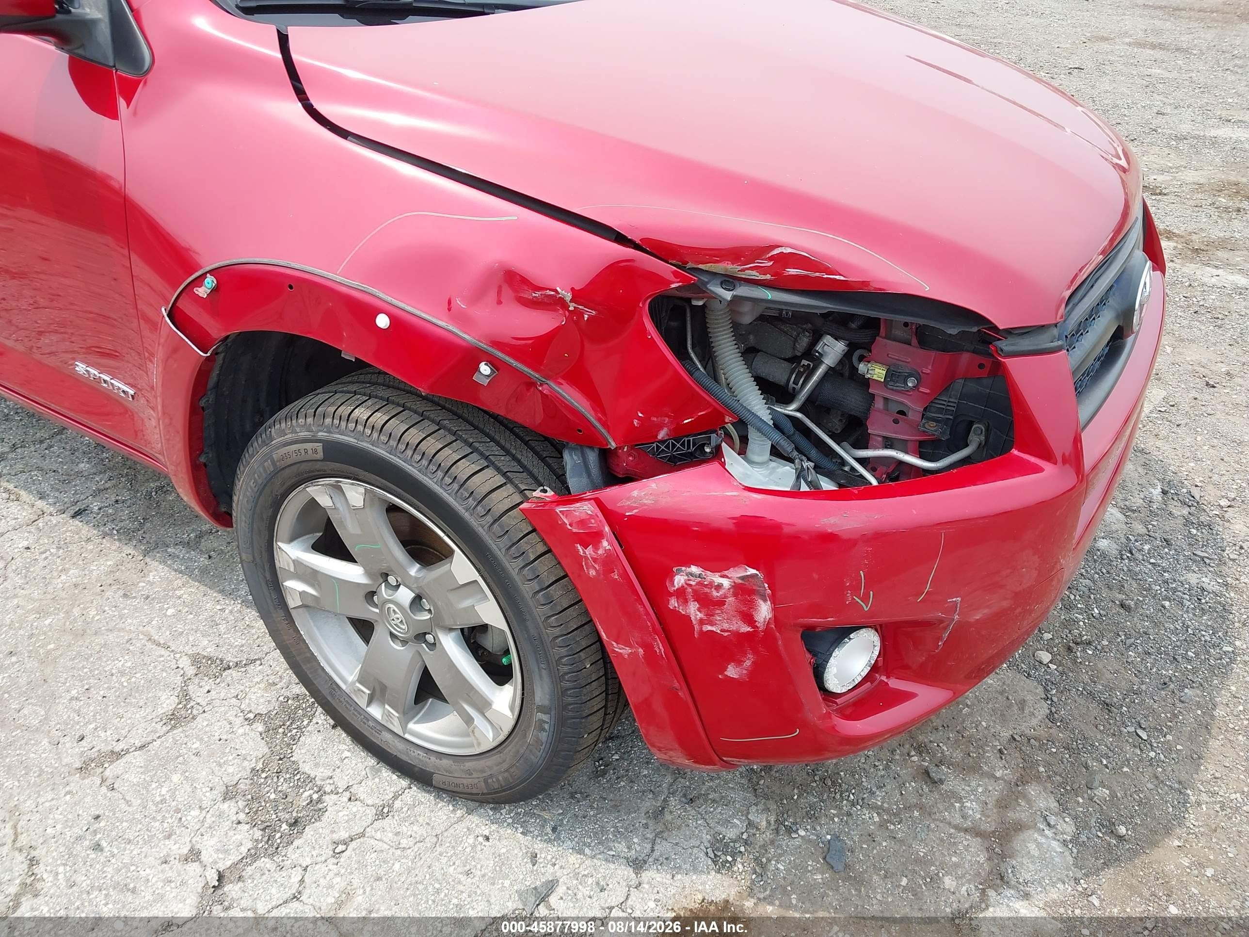 2011 Toyota Rav4 Sport V6 Red vin: JTMRK4DV3B5104342