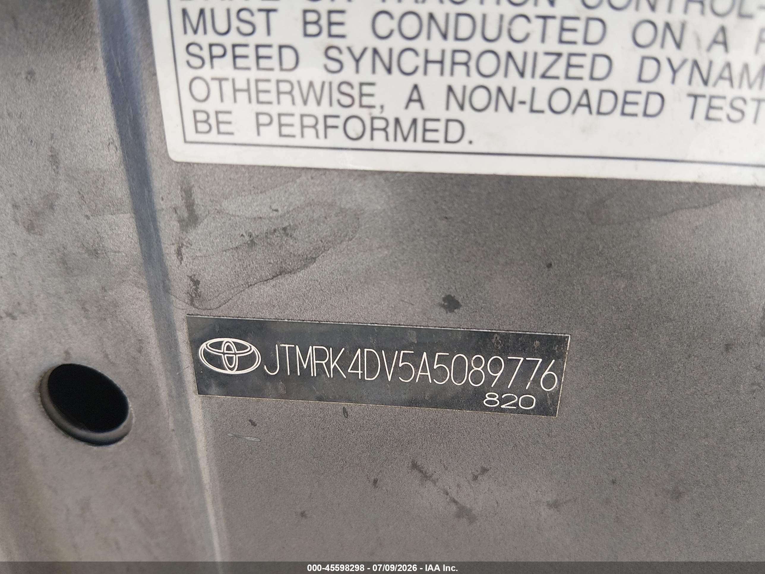 2010 Toyota Rav4 Sport V6 Gray vin: JTMRK4DV5A5089776