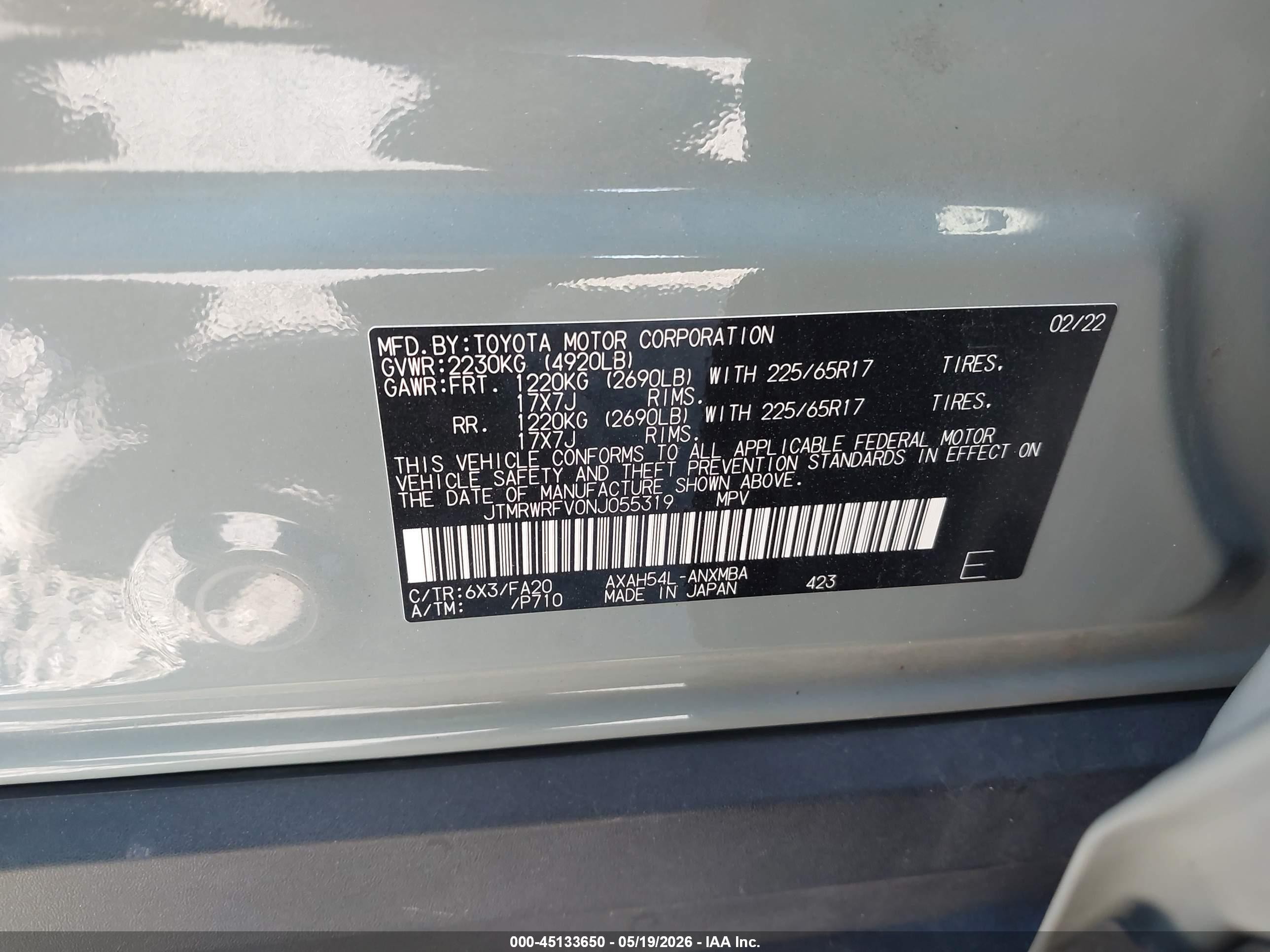 2022 Toyota Rav4 Hybrid Xle Green vin: JTMRWRFV0NJ055319