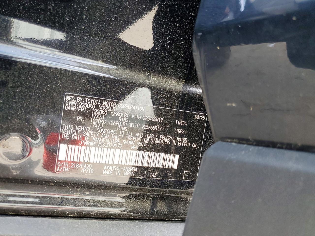 2025 Toyota Rav4 Hybrid Xle Black vin: JTMRWRFV0SJ079972