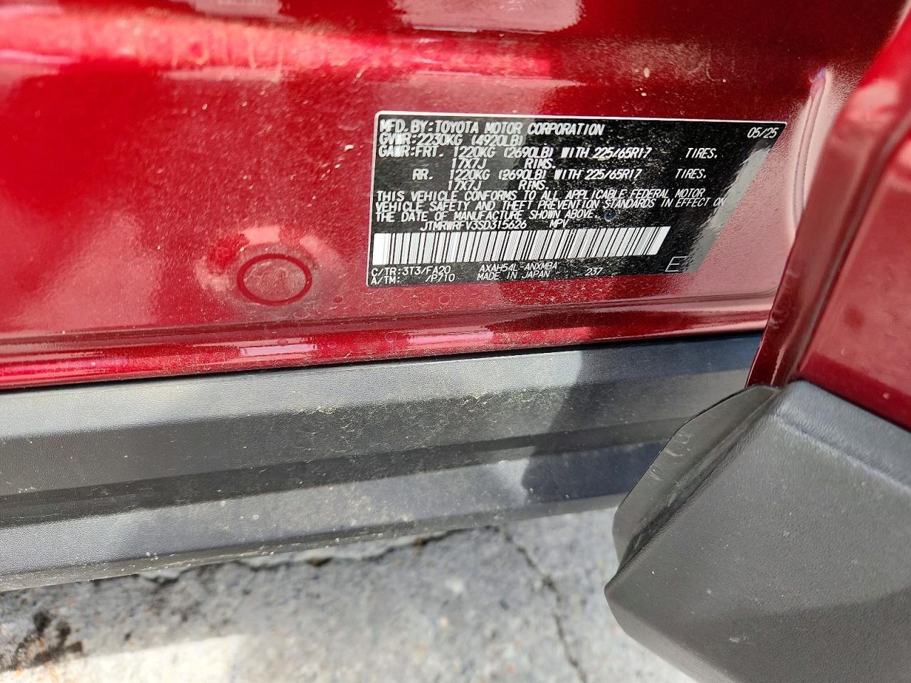 2025 Toyota Rav4 Hybrid Xle Red vin: JTMRWRFV3SD315626