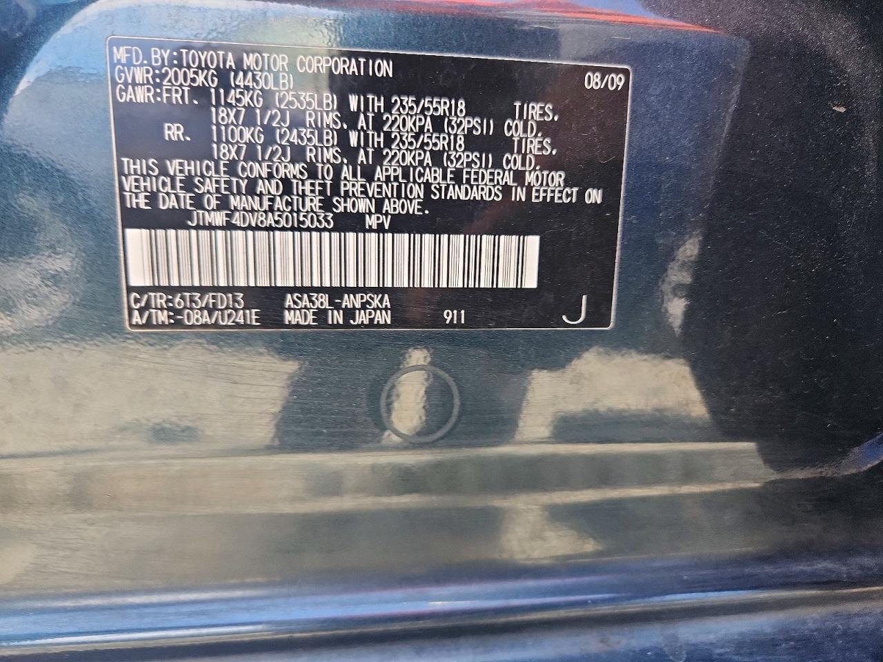 2010 Toyota Rav4 Sport Green vin: JTMWF4DV8A5015033