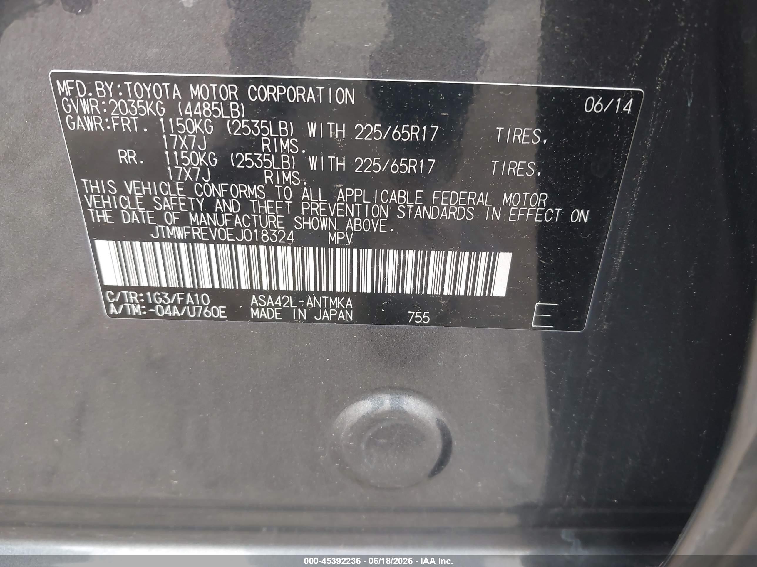 2014 Toyota Rav4 Xle Gray vin: JTMWFREV0EJ018324