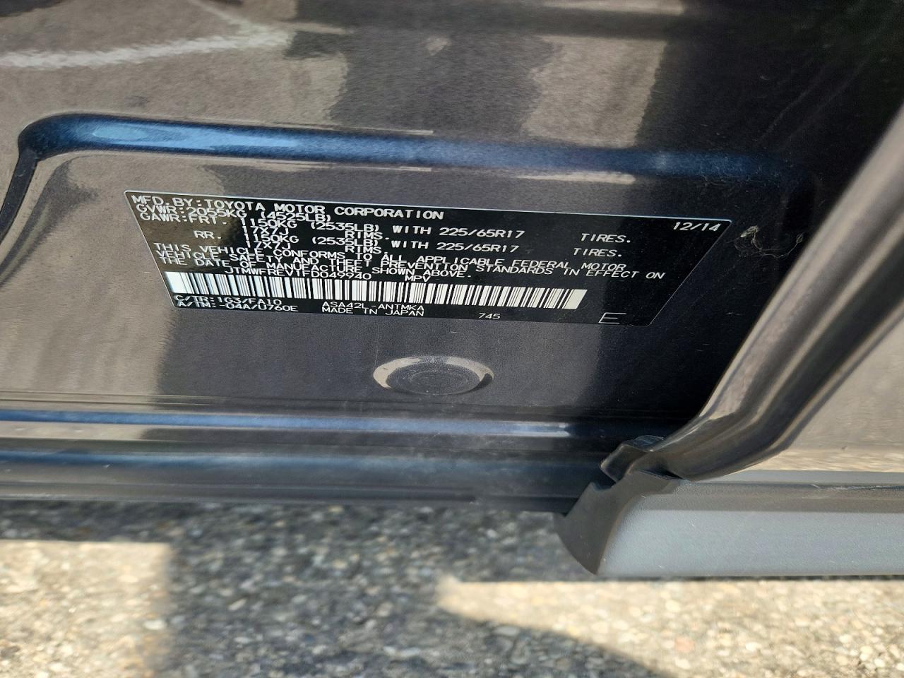 2015 Toyota Rav4 Xle Gray vin: JTMWFREV1FD049940