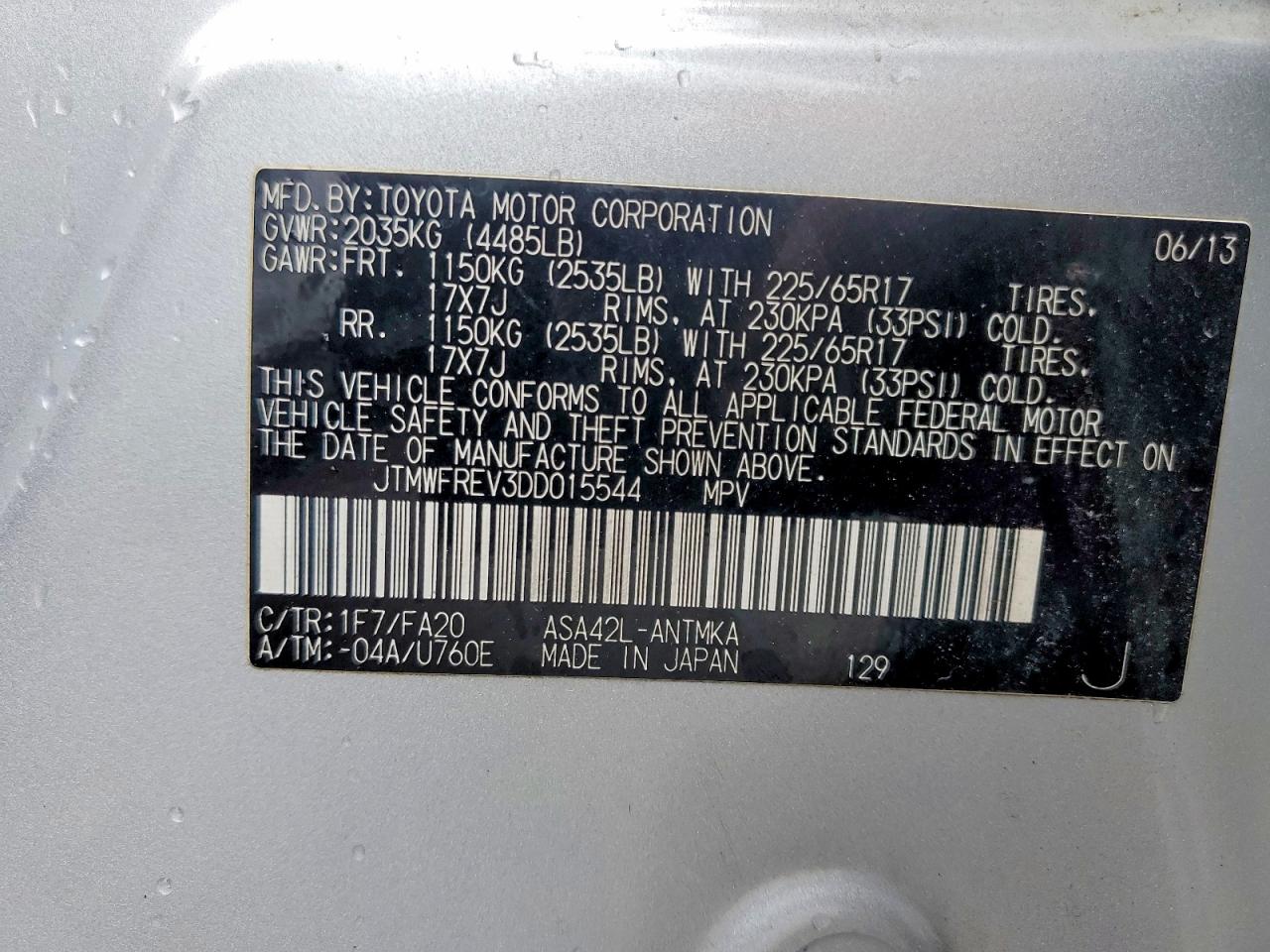 2013 Toyota Rav4 Xle Silver vin: JTMWFREV3DD015544