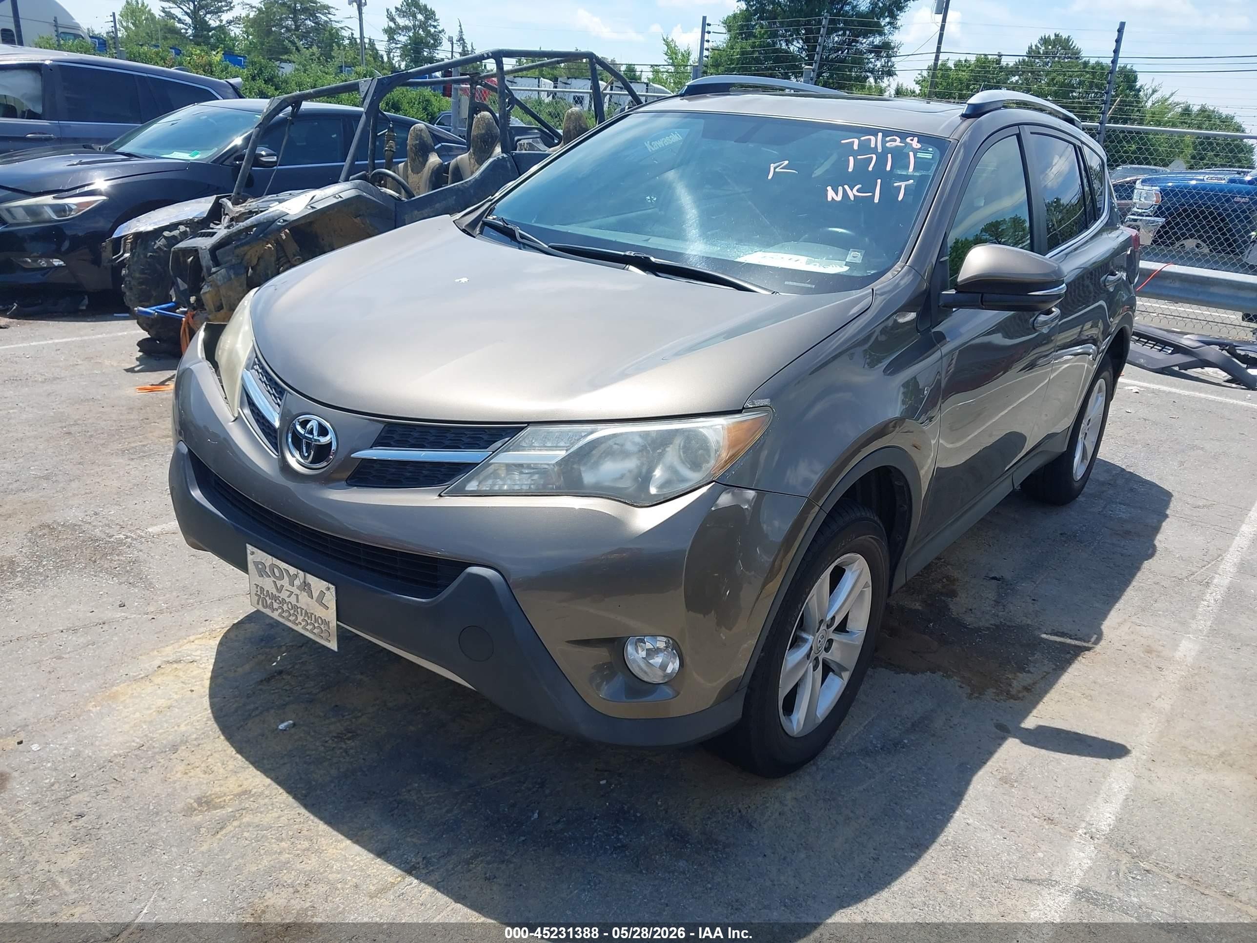 2014 Toyota Rav4 Xle Gray vin: JTMWFREV3ED041711