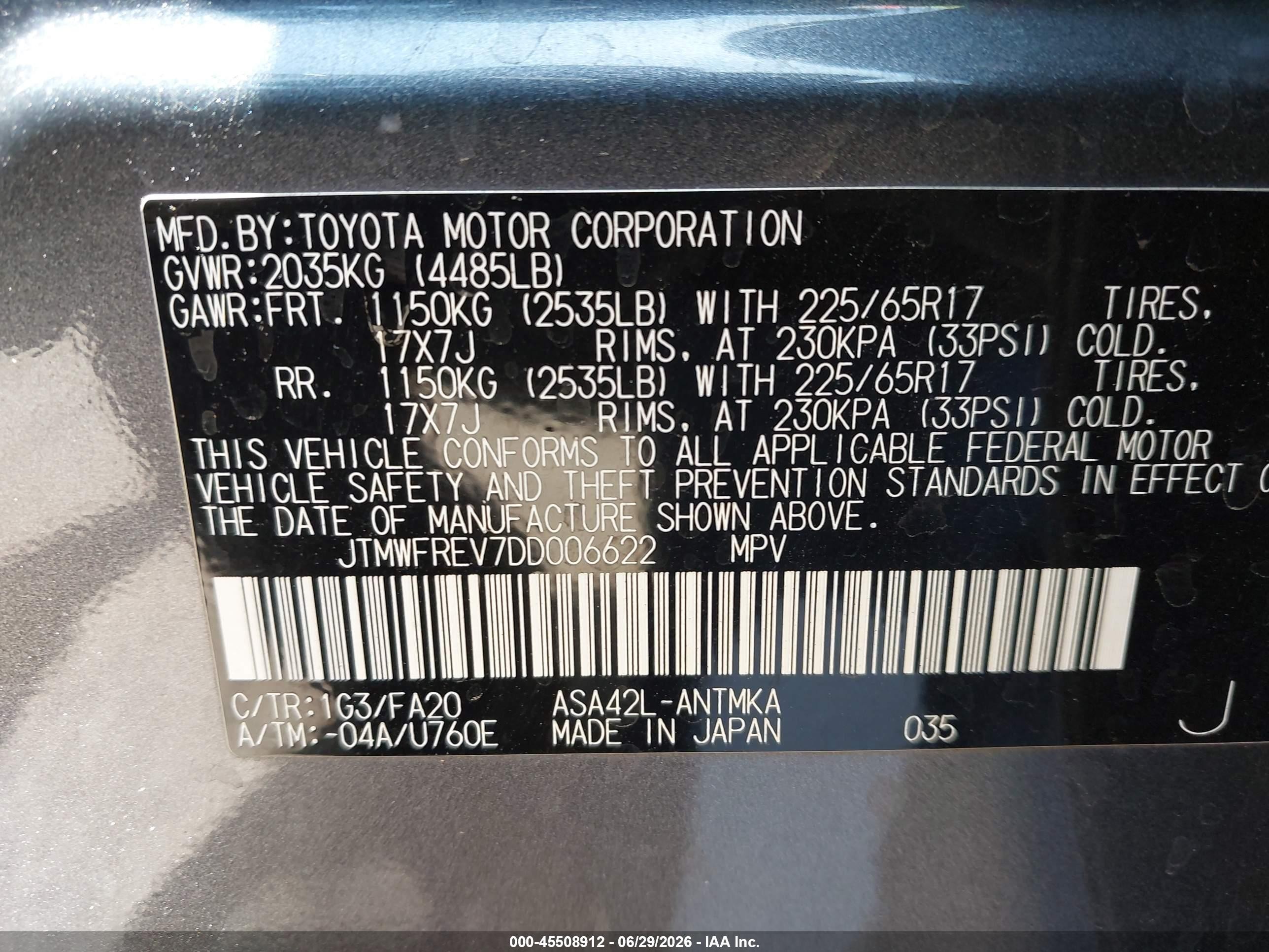 2013 Toyota Rav4 Xle Gray vin: JTMWFREV7DD006622