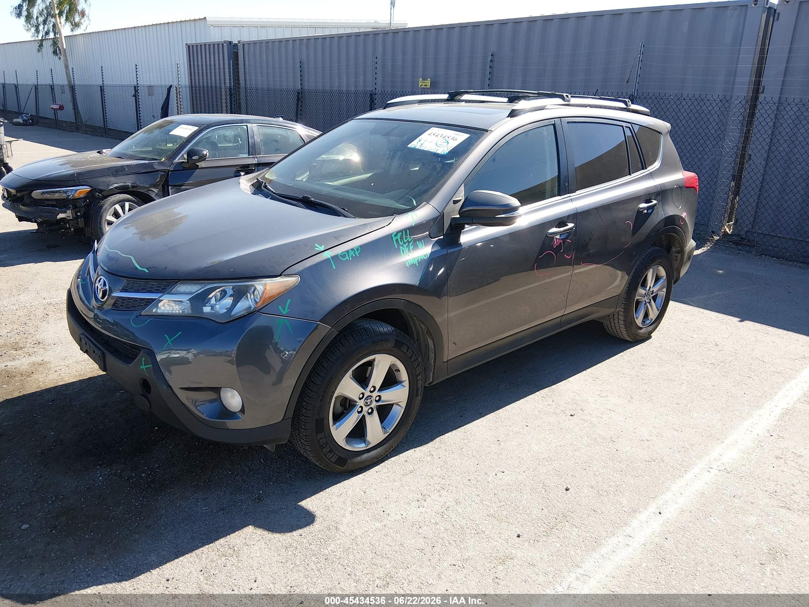 2015 Toyota Rav4 Xle Gray vin: JTMWFREV9FJ047287