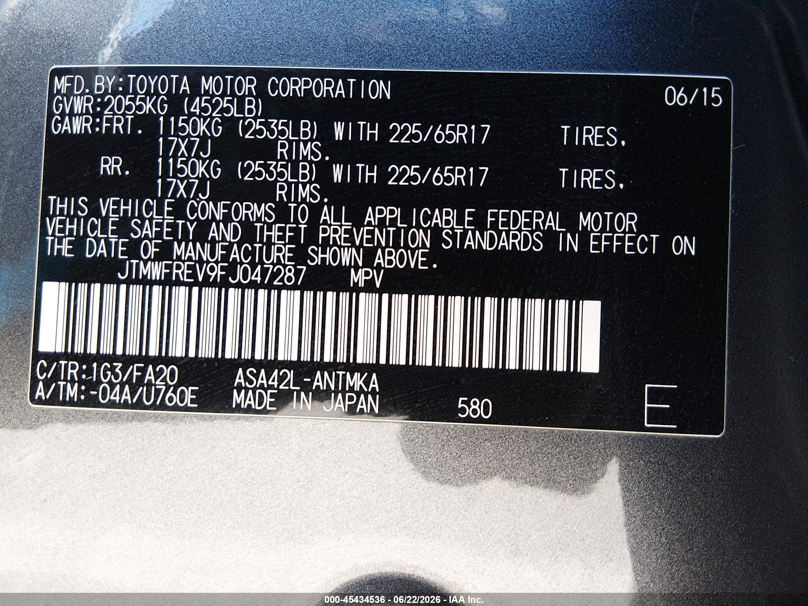 2015 Toyota Rav4 Xle Gray vin: JTMWFREV9FJ047287