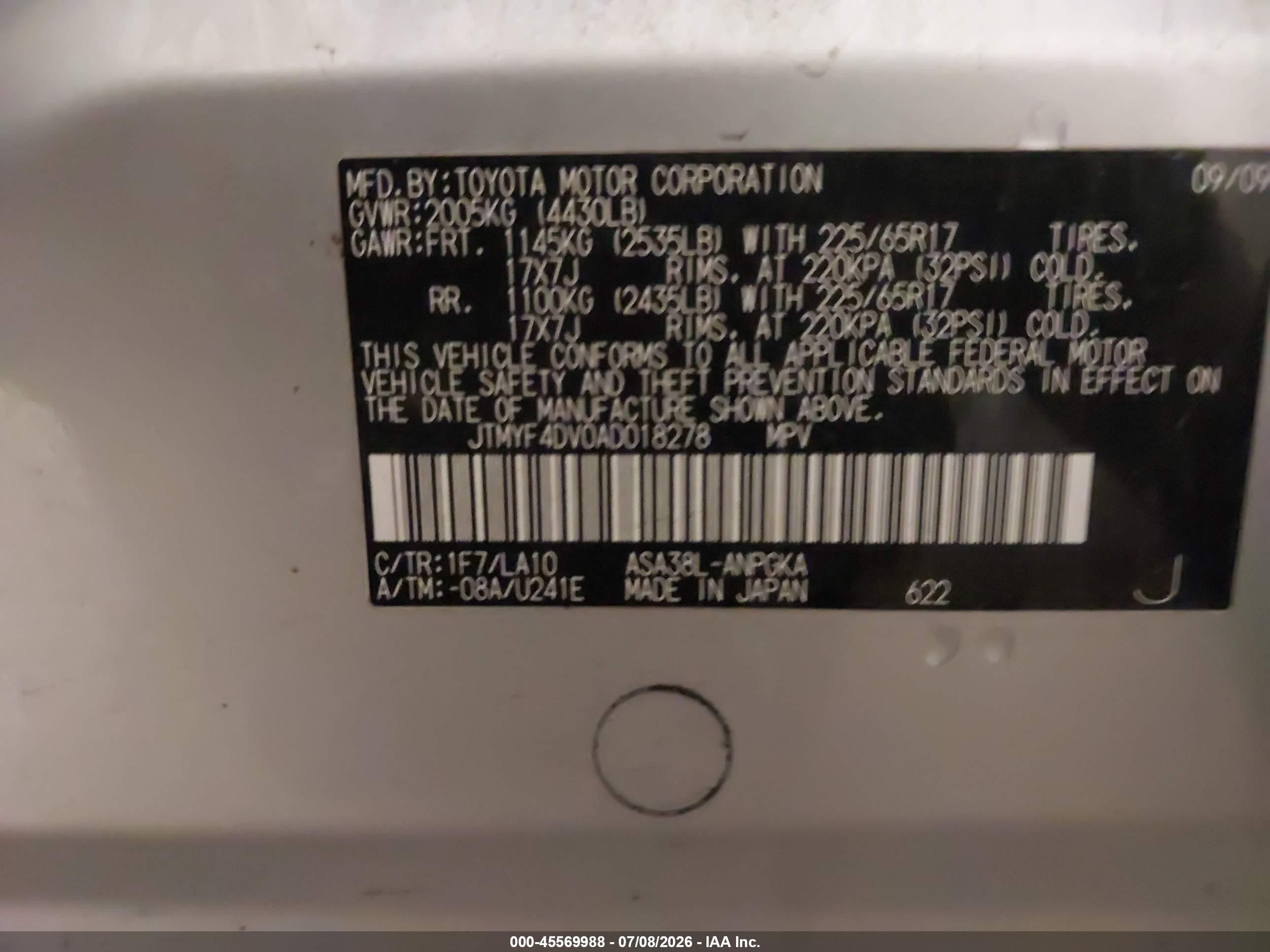 2010 Toyota Rav4 Limited Silver vin: JTMYF4DV0AD018278