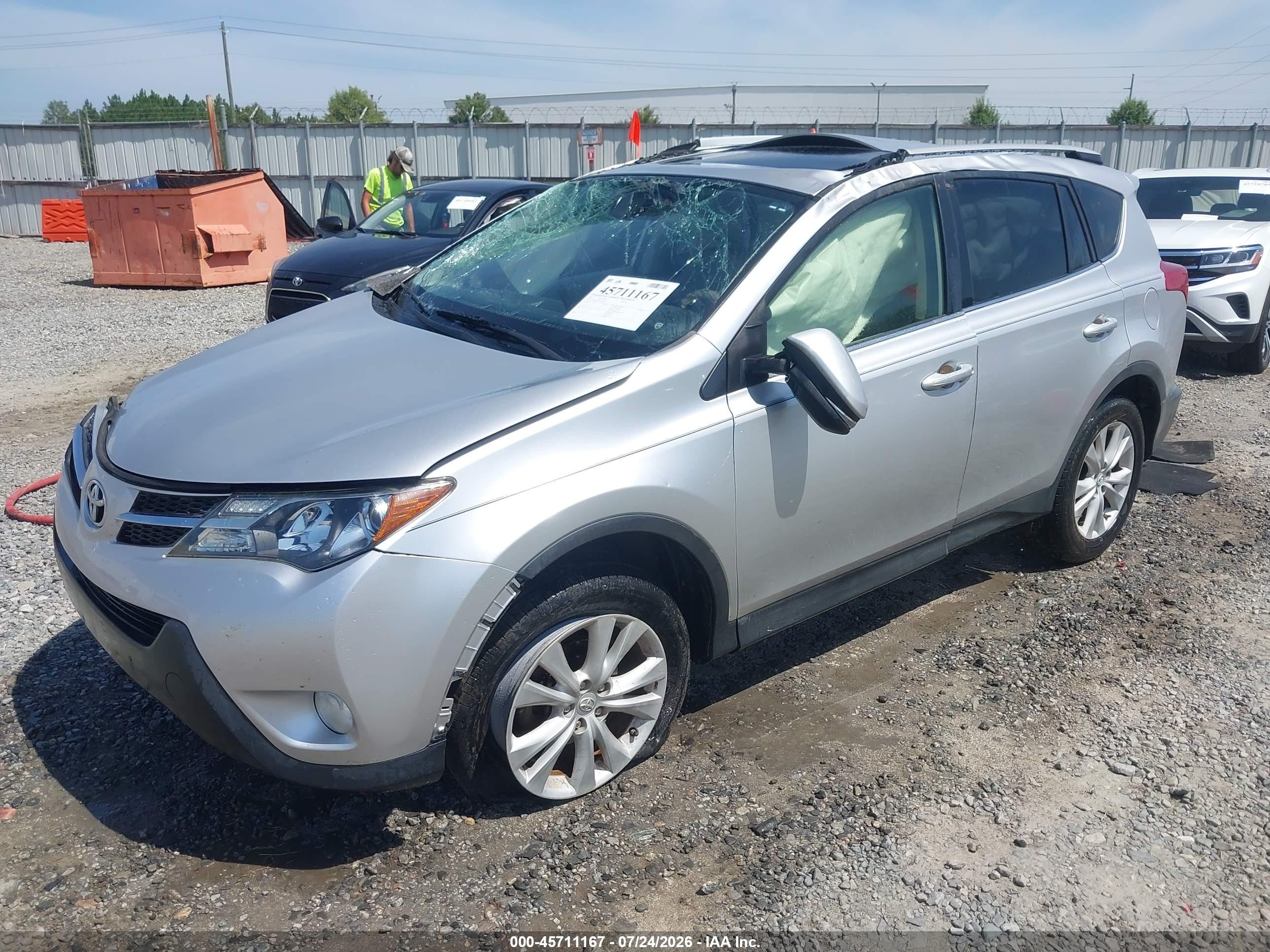 2013 Toyota Rav4 Limited Серебряный vin: JTMYFREV1D5012242